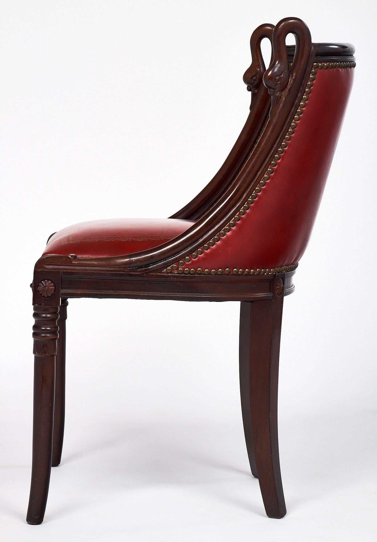 Set of Empire Style French Barrel Swan Chairs 1