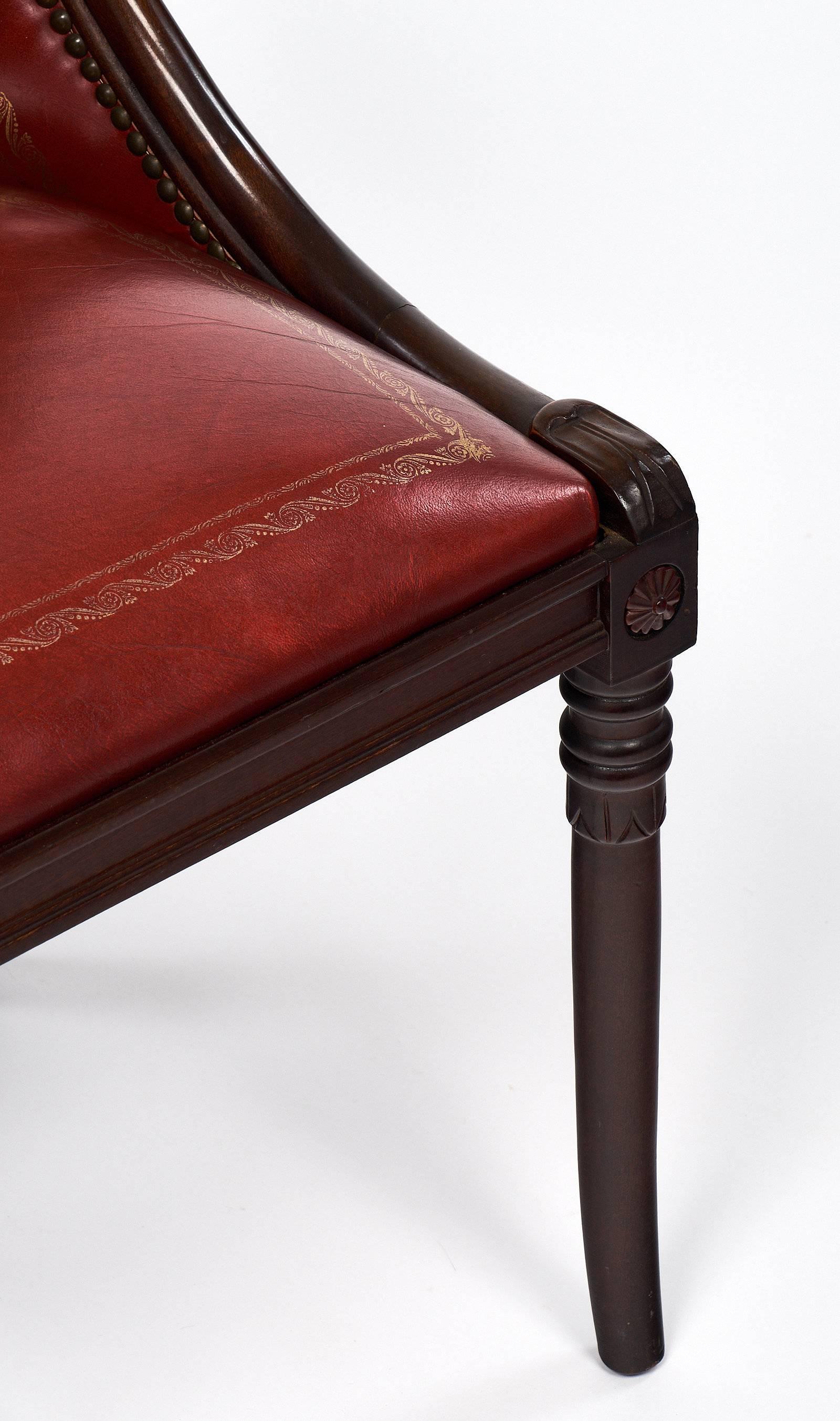 Set of Empire Style French Barrel Swan Chairs 2