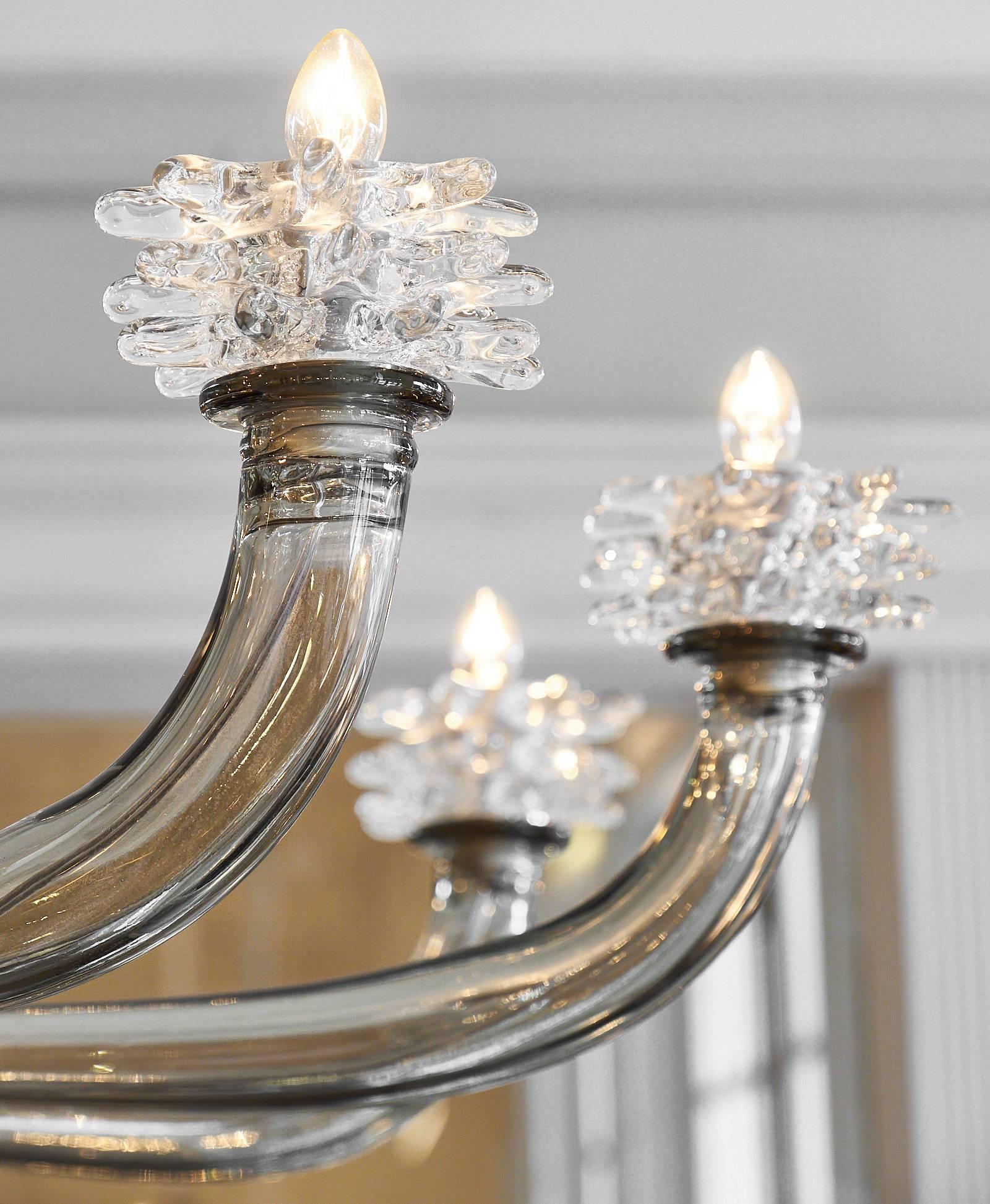 Contemporary Murano Glass Chandelier, Attributed to Barovier For Sale