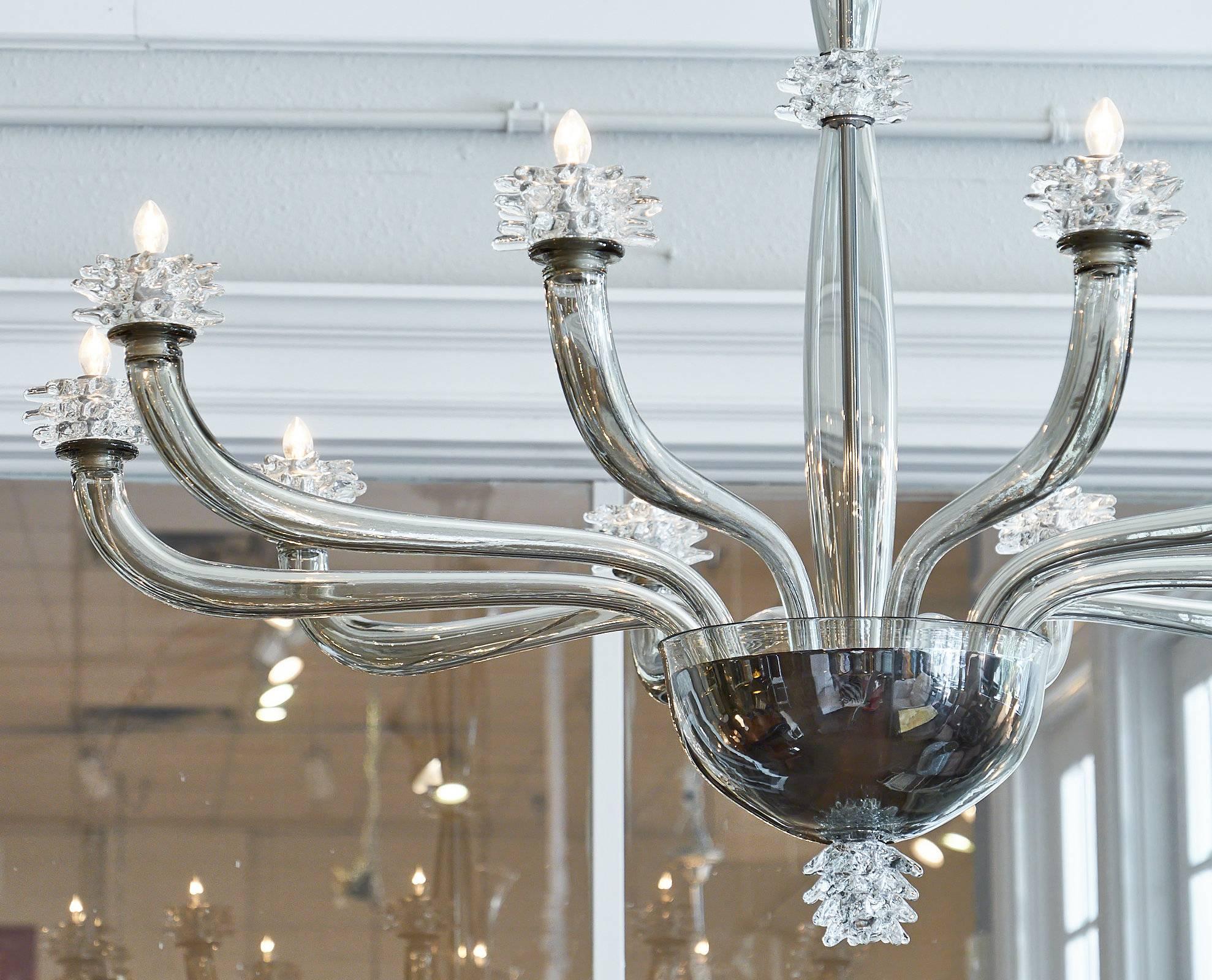 Murano Glass Chandelier, Attributed to Barovier In New Condition For Sale In Austin, TX