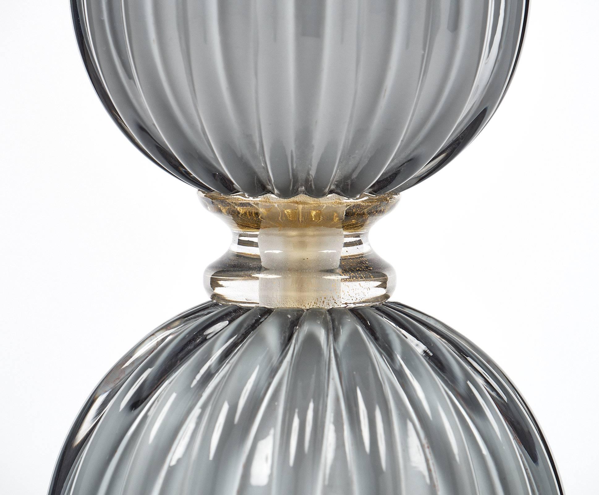 “Acciaio” Italian Murano Glass Lamps For Sale 1