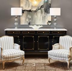 Murano Glass Table Lamps, Modern Design, Gold Leaf Accents, Italy