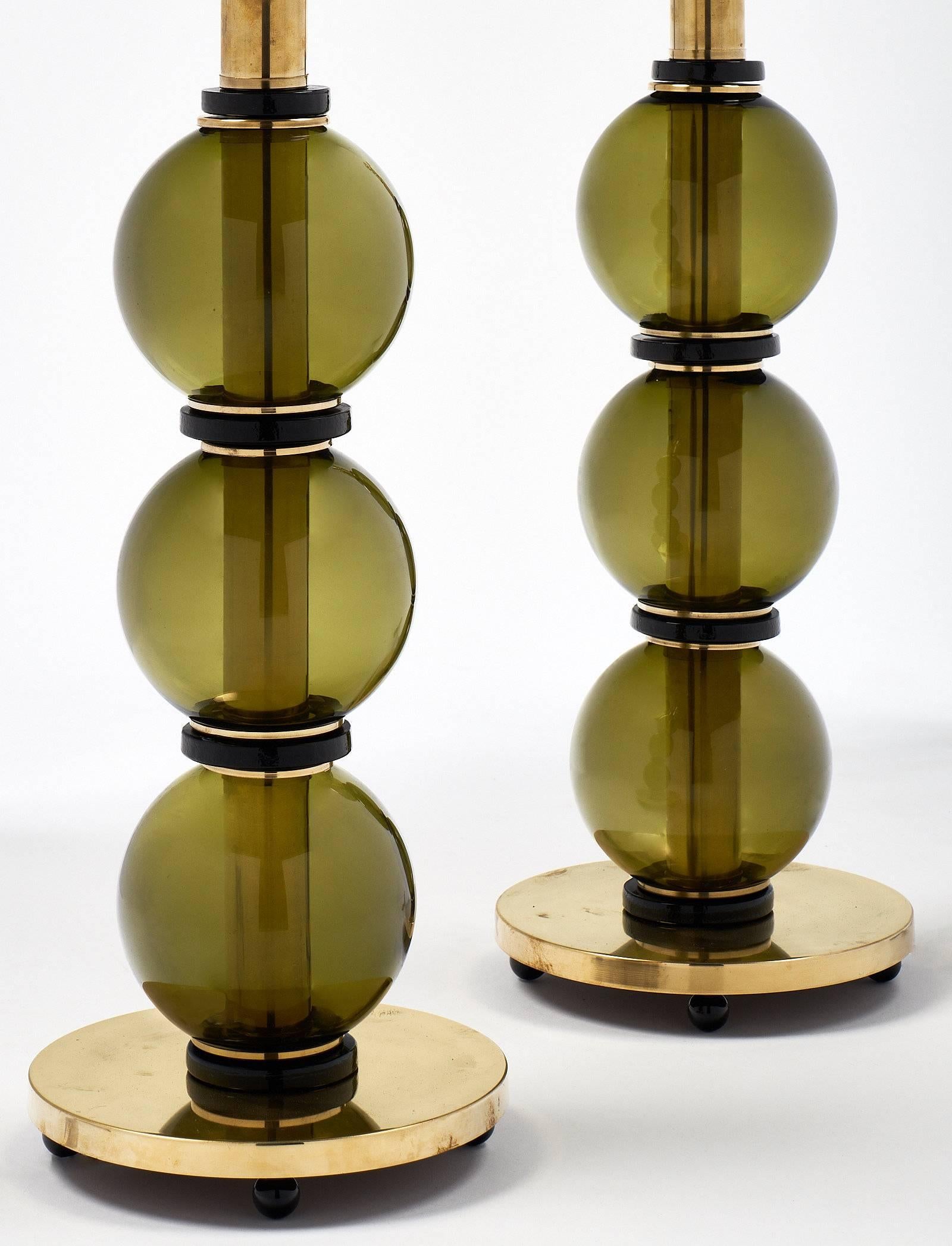 Contemporary Green Italian Murano Glass Lamps