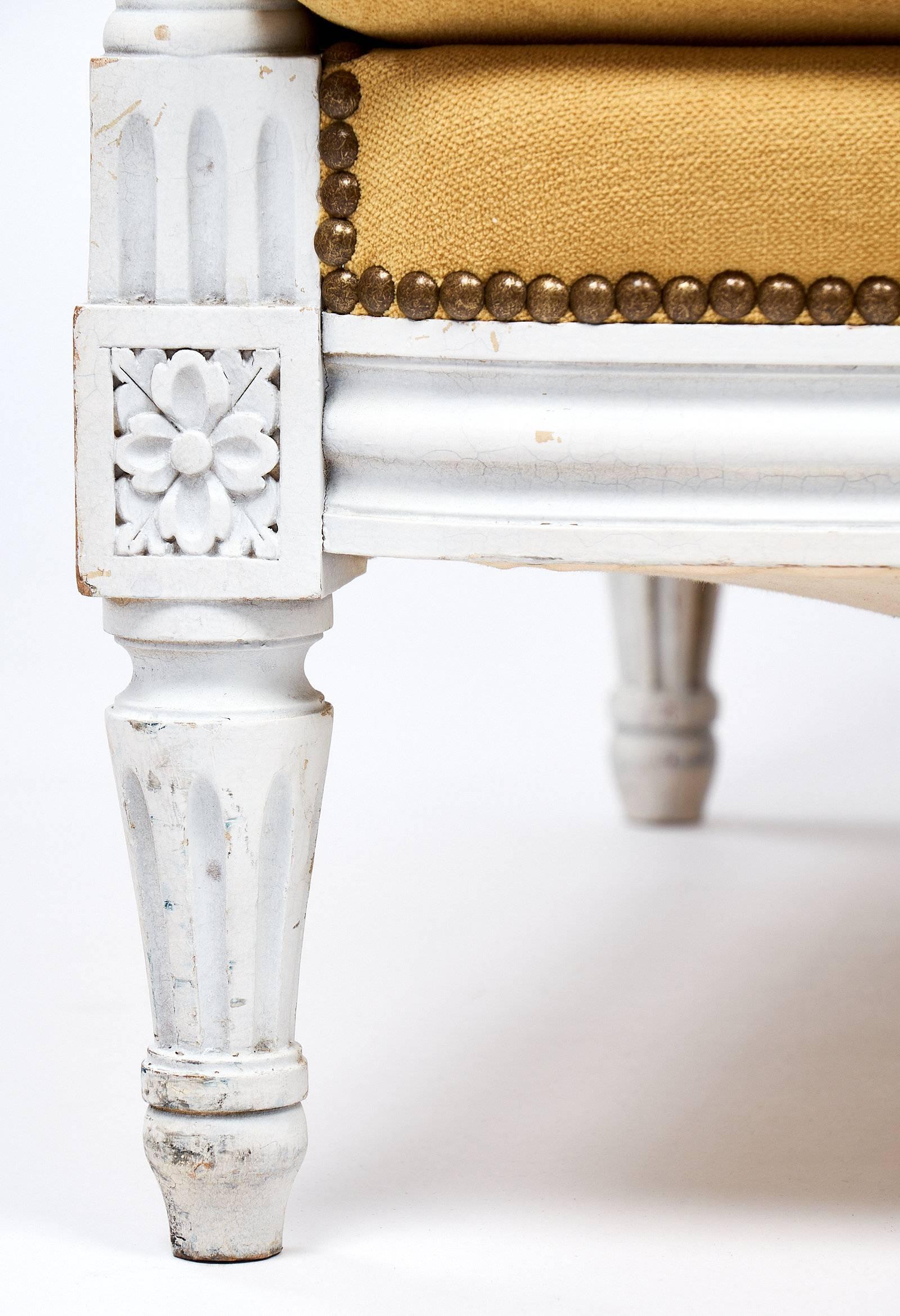 French Louis XVI Style Bergéres with Footstools 5