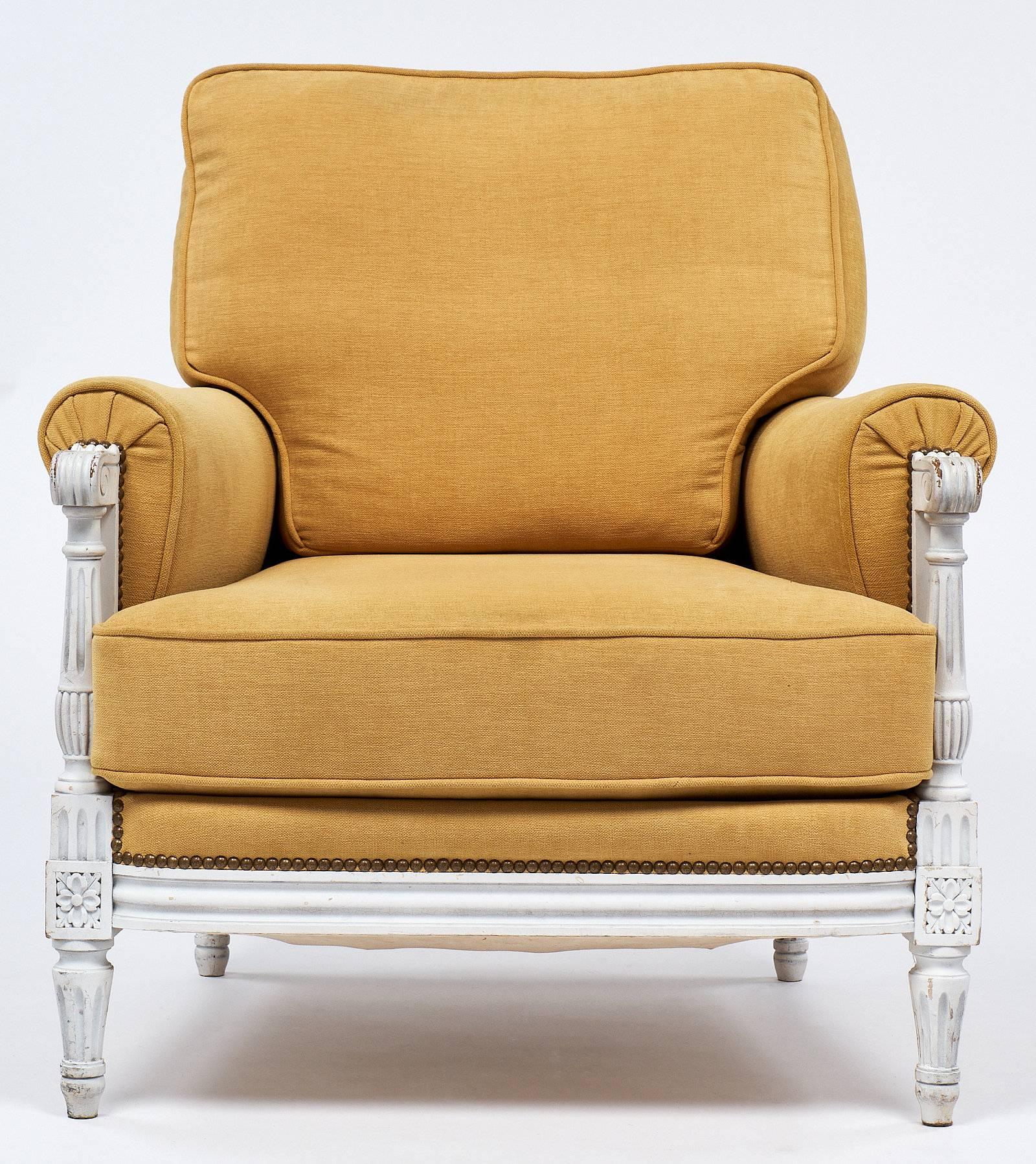 Early 20th Century French Louis XVI Style Bergéres with Footstools