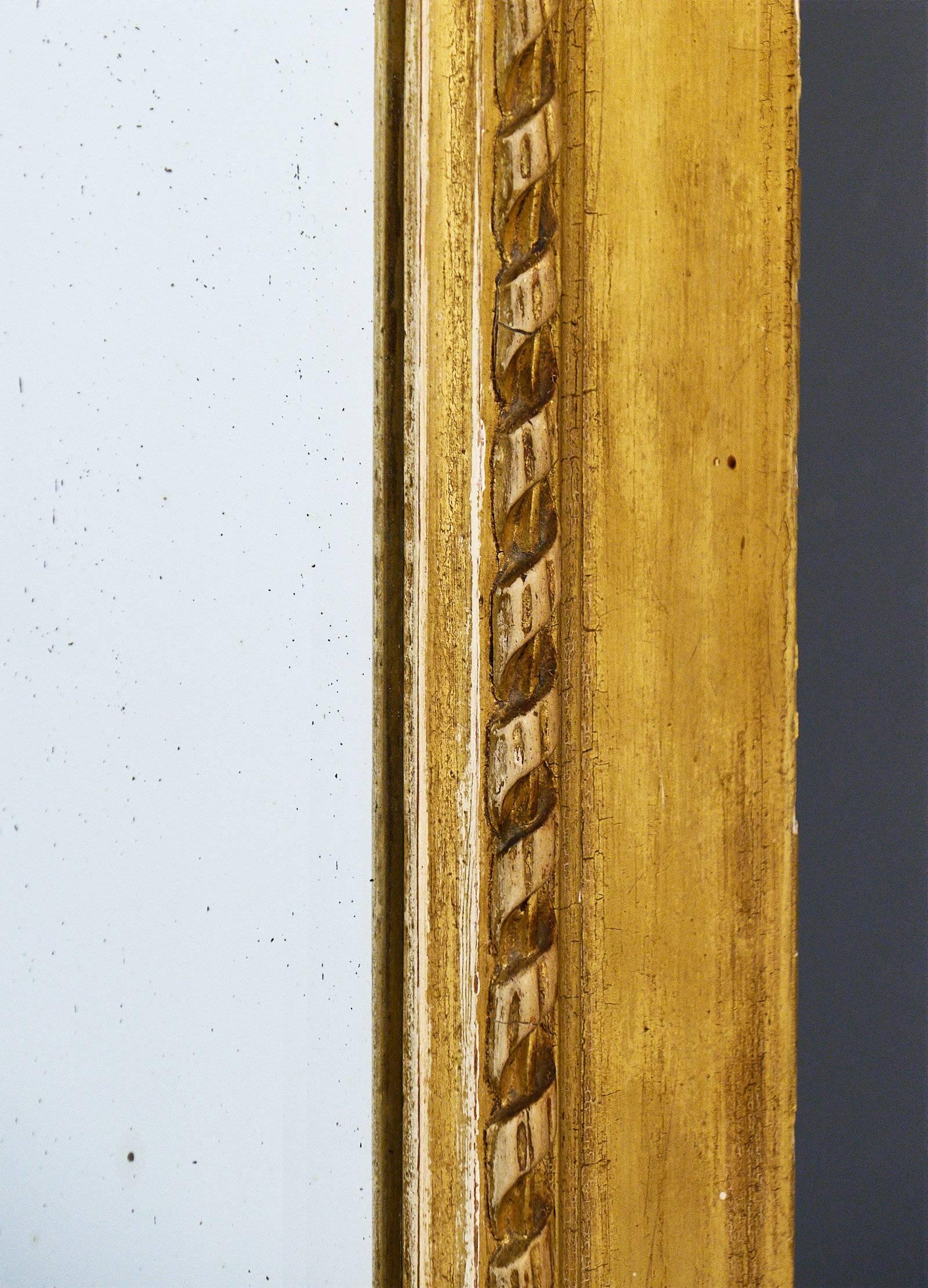 Fin du XIXe siècle  Antique Trumeau français de style Louis XVI avec console en vente