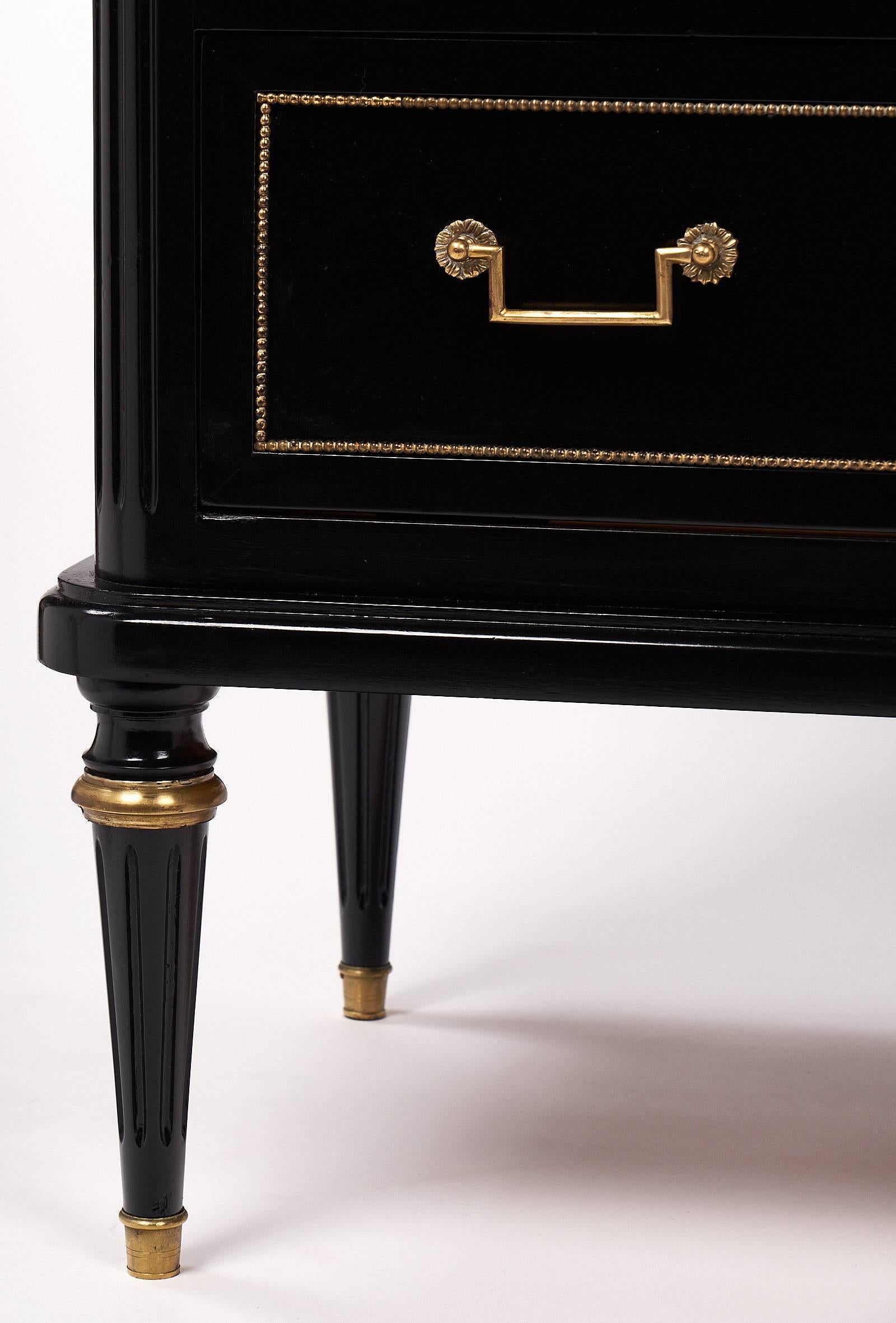 French Antique Louis XVI Style Ebonized Chest 4