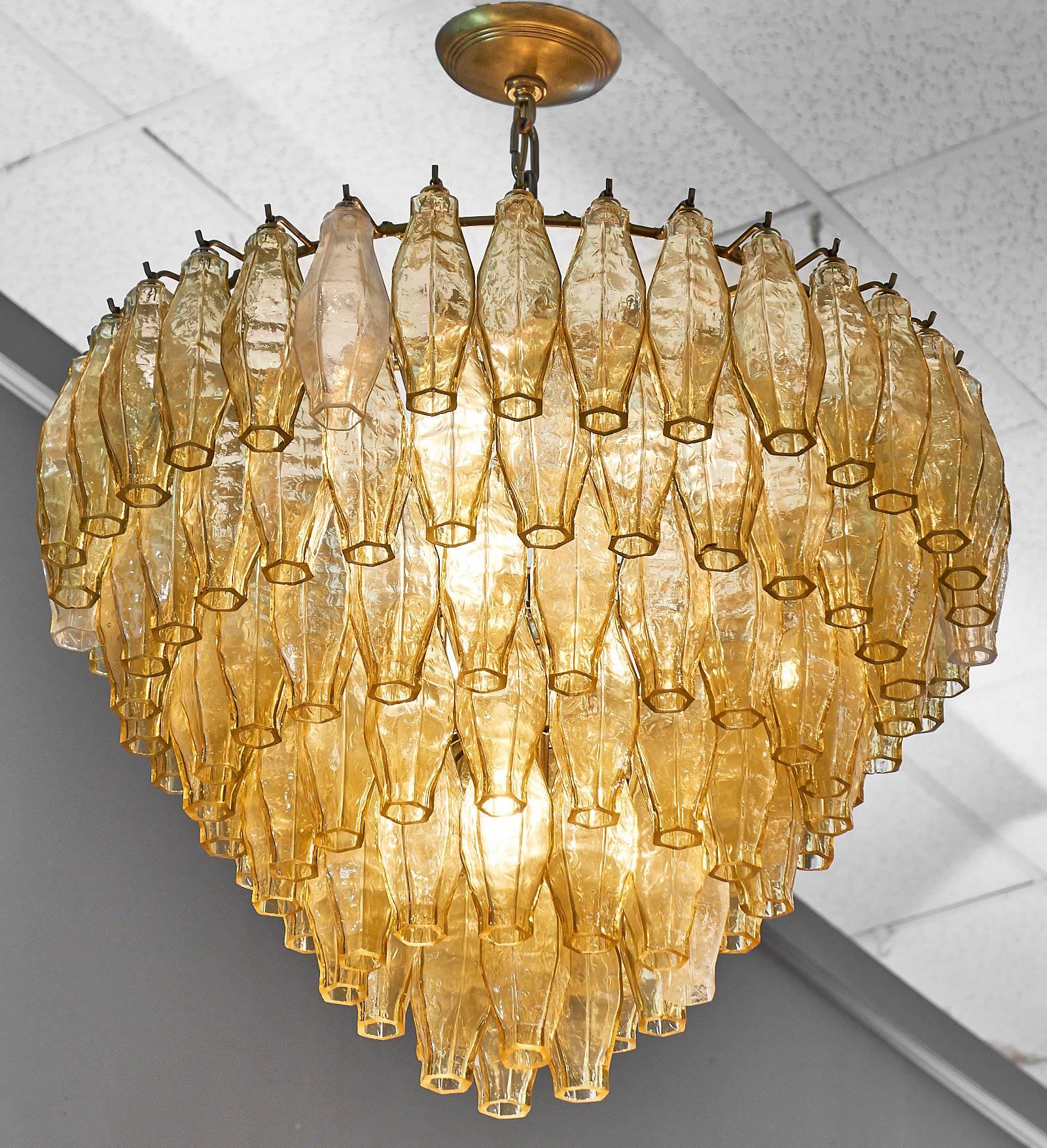 Mid-Century Modern Murano Glass Vintage Chandelier in the Style of Venini