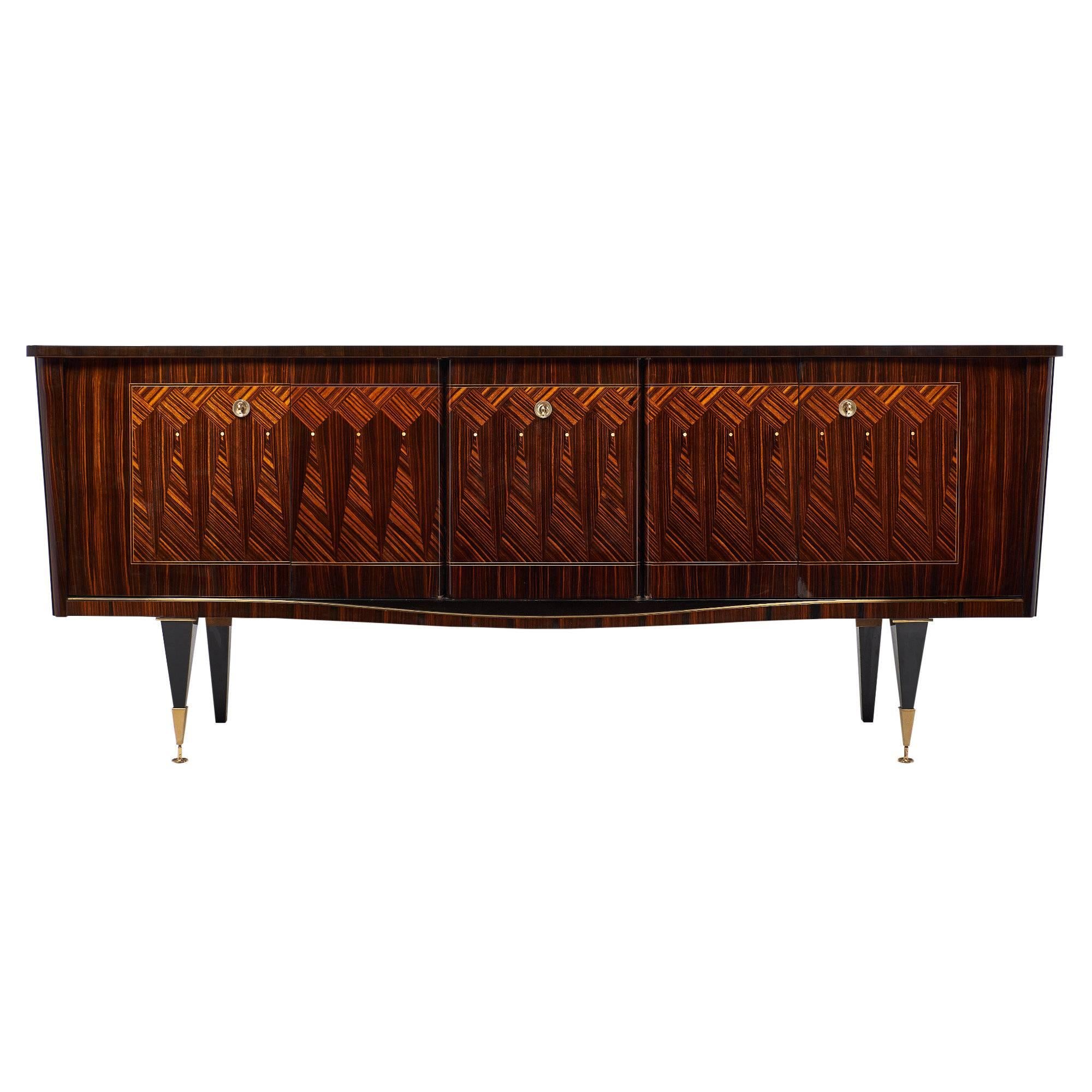 French Mid-Century Modern Vintage Macassar Buffet