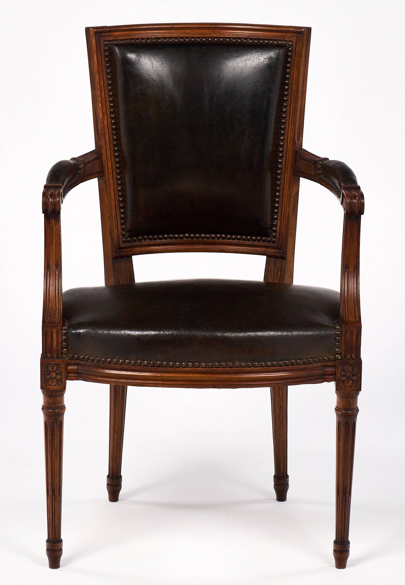Louis XVI Style French Antique Armchair In Excellent Condition In Austin, TX