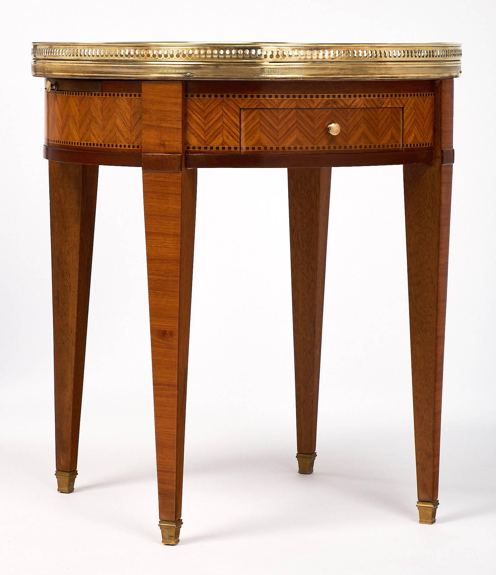 French Louis XVI Style Vintage Rosewood Bouillotte Table