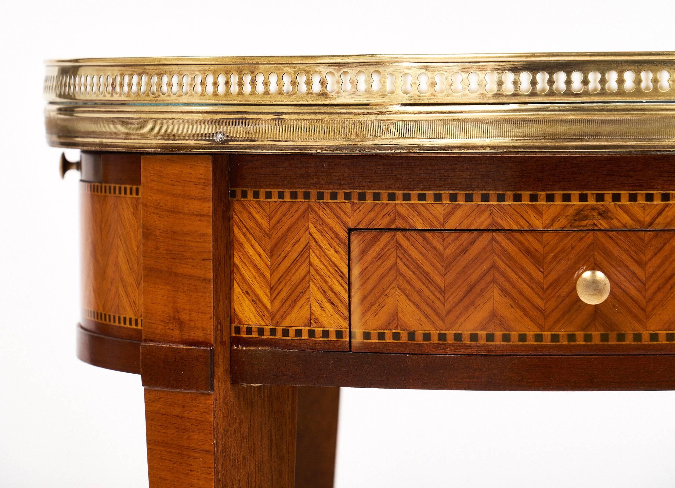 Louis XVI Style Vintage Rosewood Bouillotte Table In Excellent Condition In Austin, TX