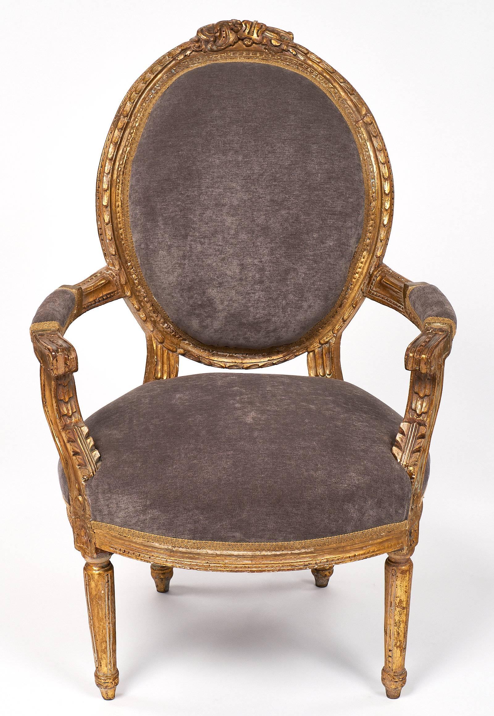 19th Century French Louis XVI Style Armchair In Good Condition In Austin, TX