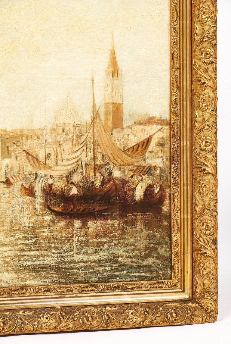 Vintage Italian Oil Painting of Venice For Sale 5