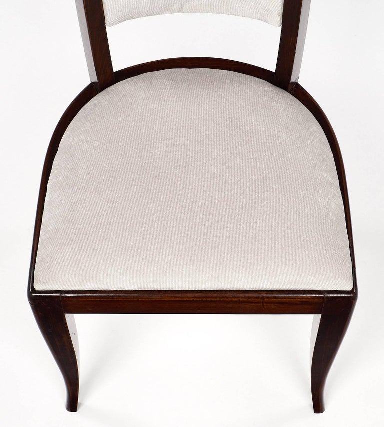 Set of Eight French Art Deco Velvet Dining Chairs at 1stDibs
