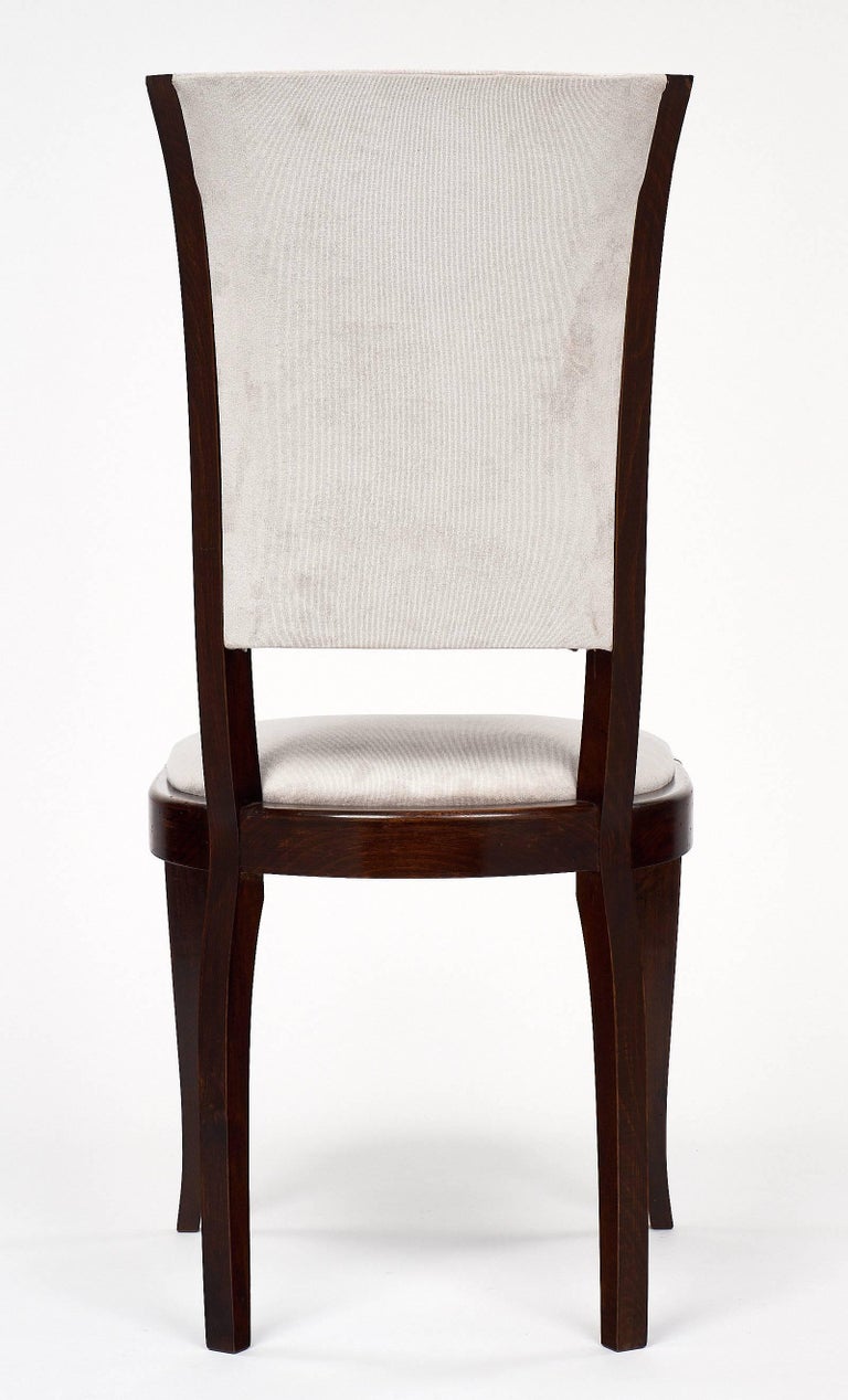 Set of Eight French Art Deco Velvet Dining Chairs at 1stDibs