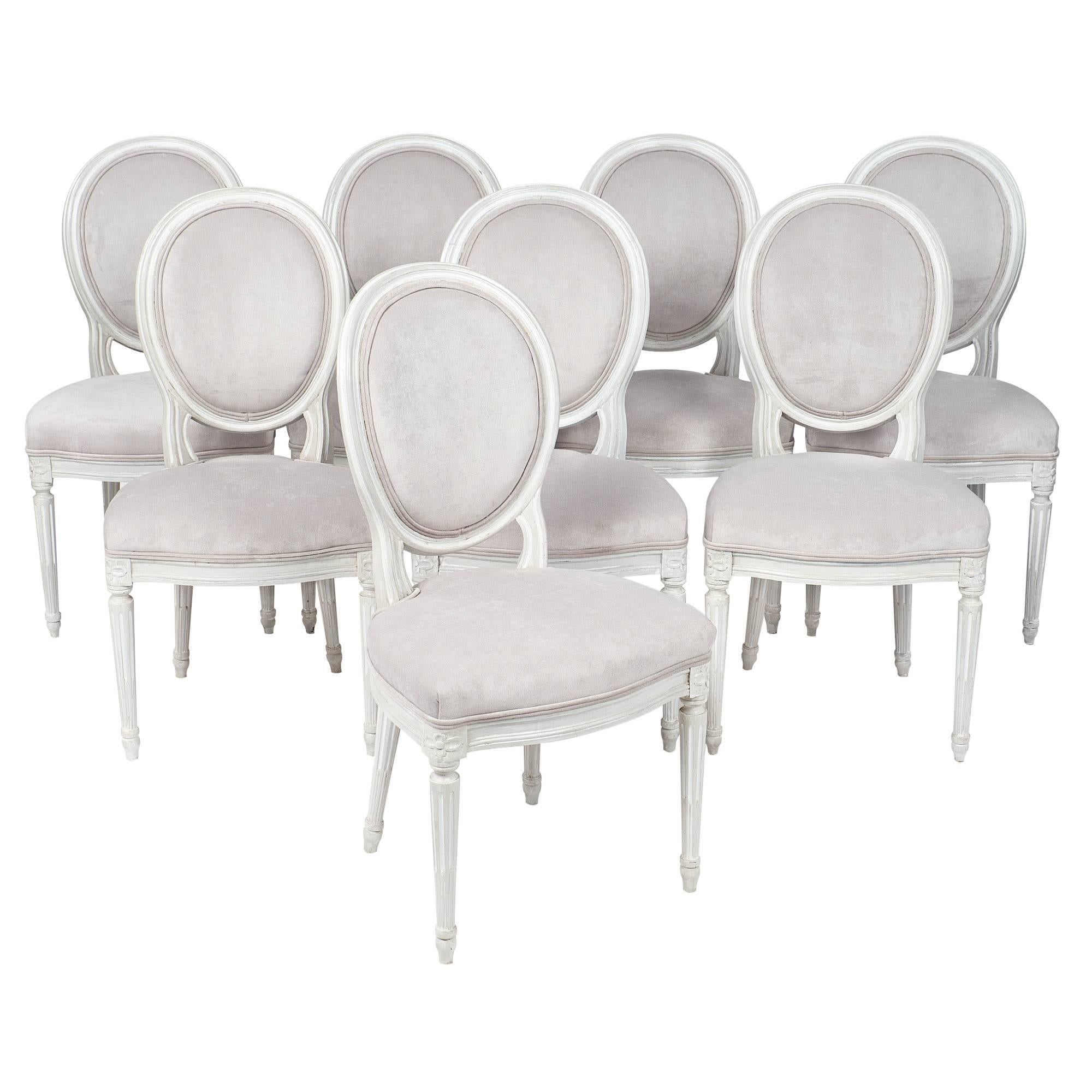 Louis XVI Style French Antique Medallion Back Chairs