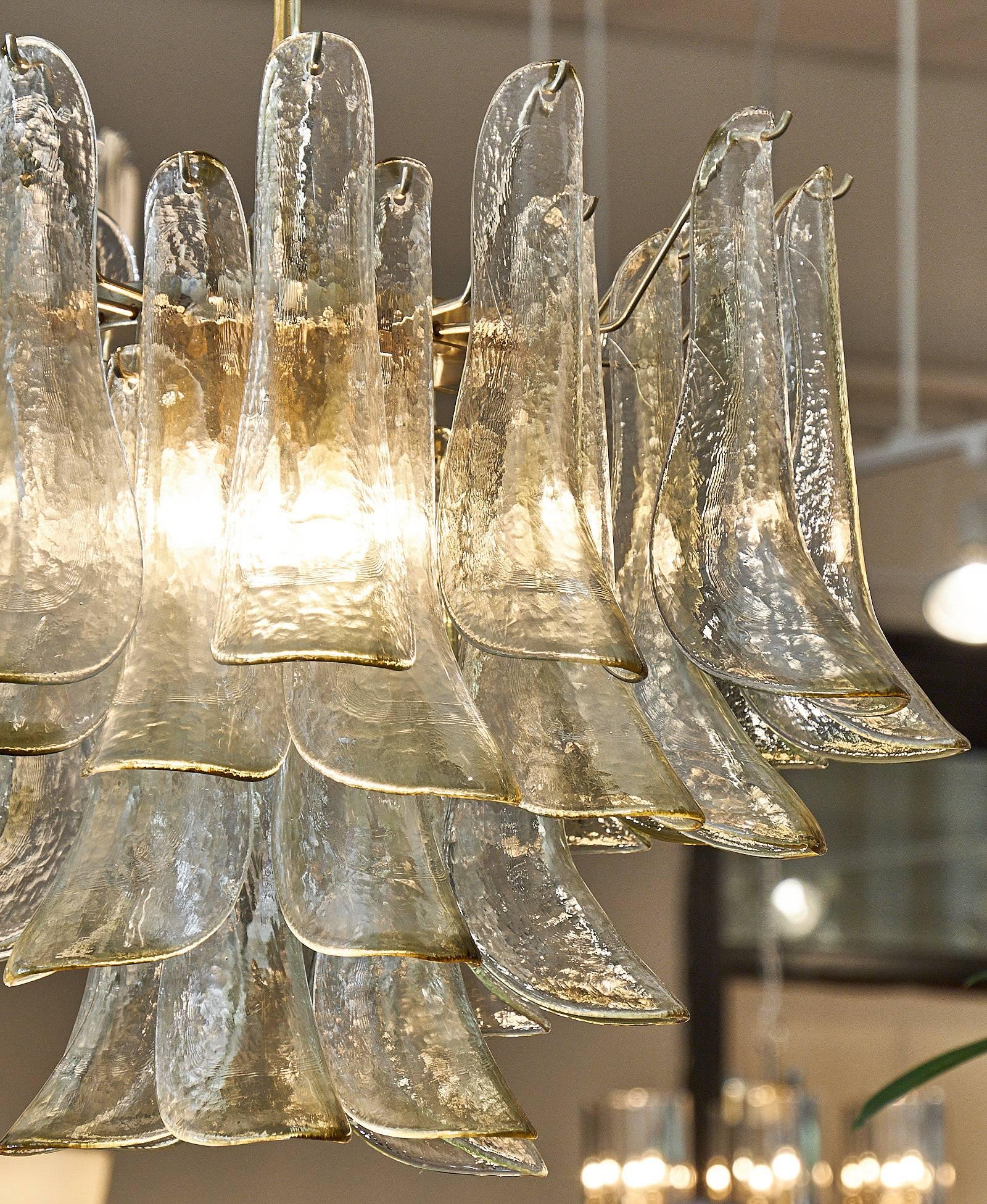 Mid-Century Modern Murano Glass Petal Chandelier