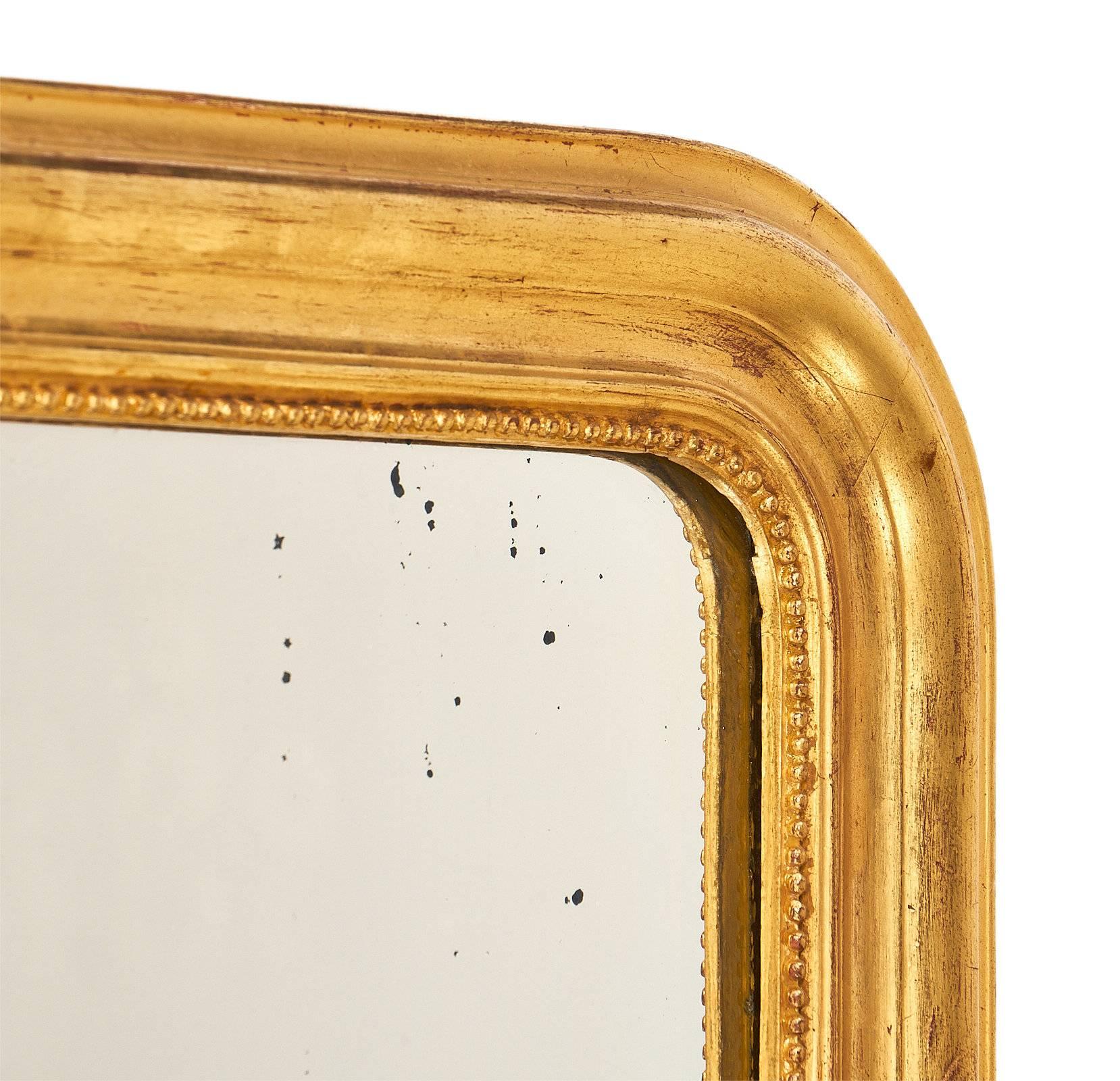 Mid-19th Century Small Gold Antique Louis Philippe Mirror