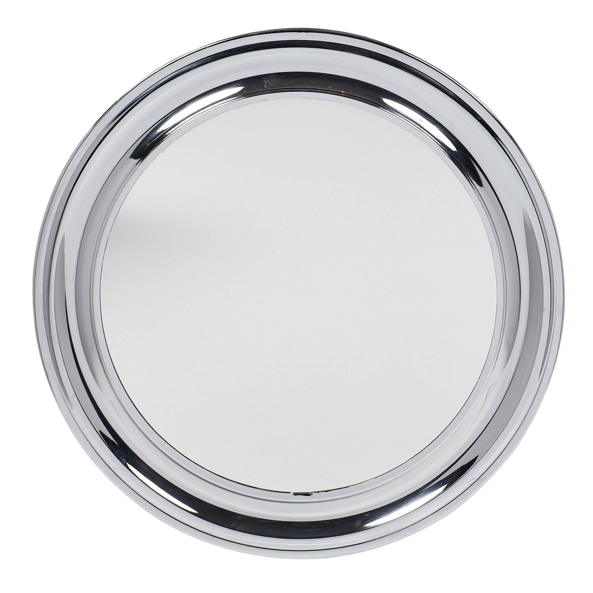 French Chrome Midcentury Mirror