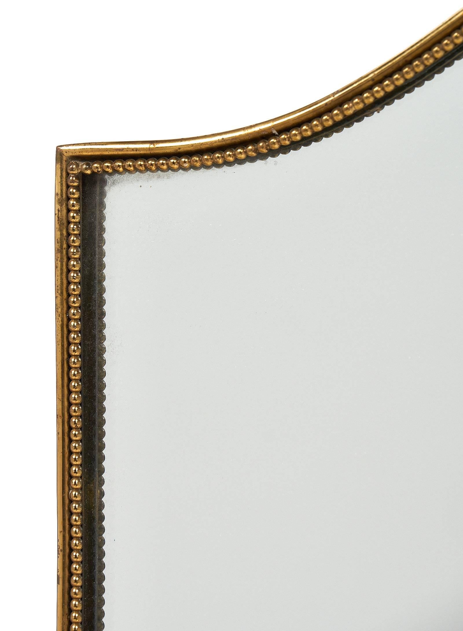 French Midcentury Brass Mirror 1