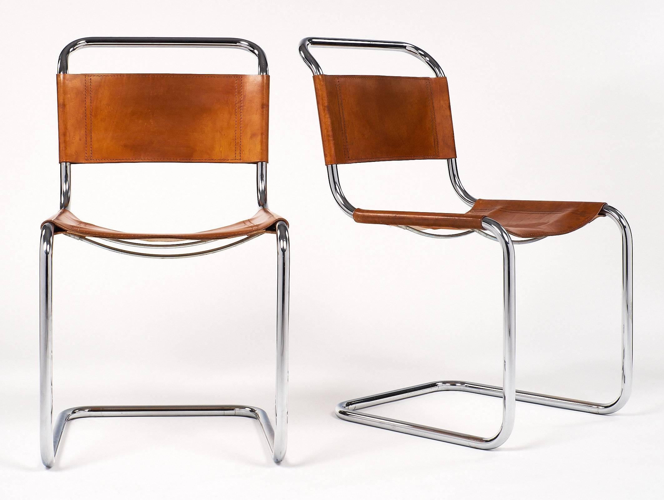 Mid-Century Modern Vintage French Mies van der Rohe Side Chairs for Knoll