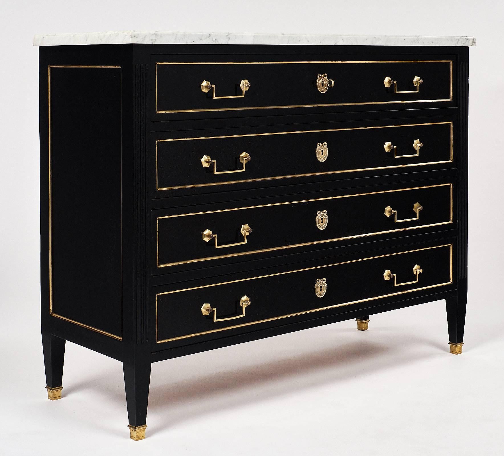 French Louis XVI Style Chest with Carrara Top