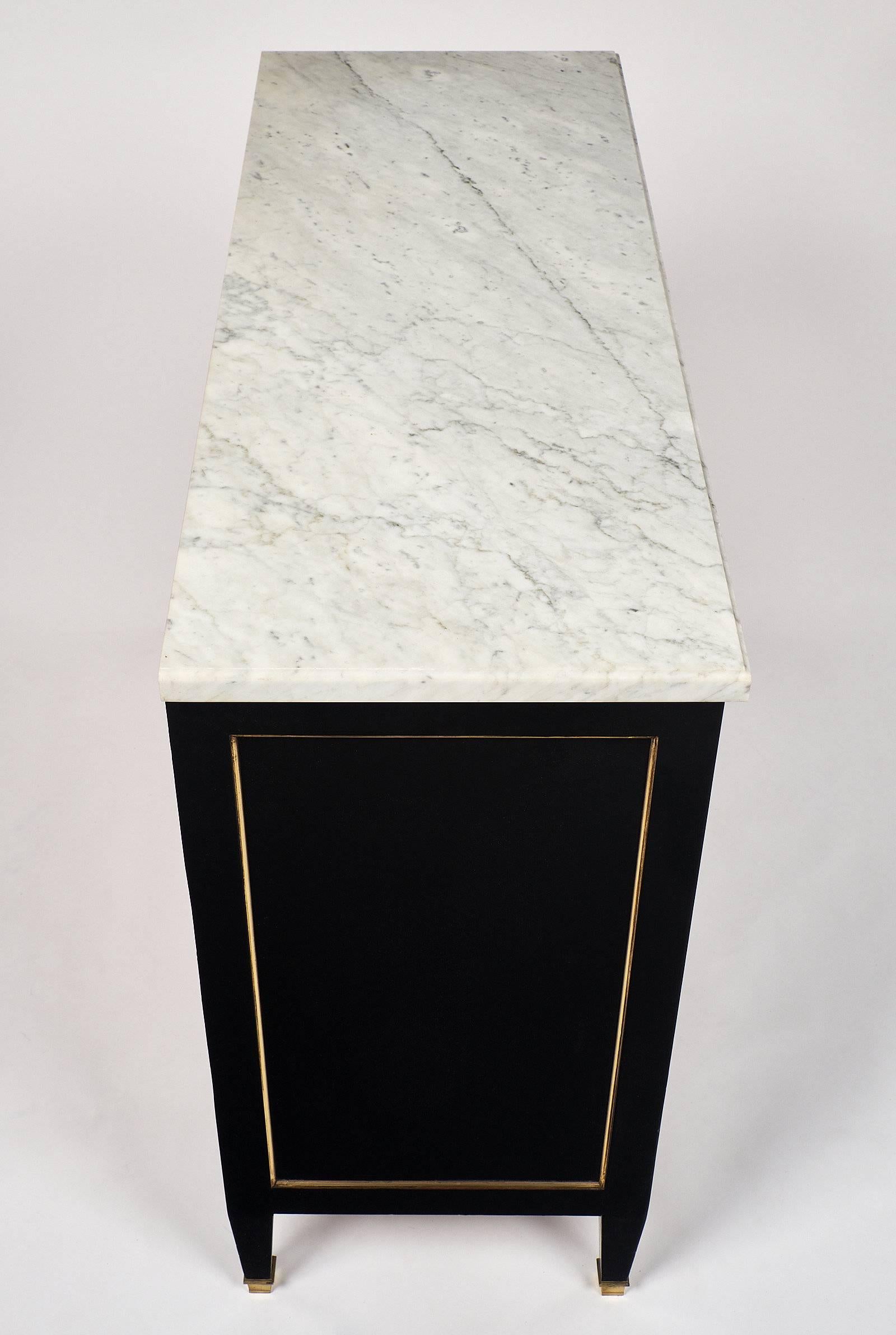 Brass Louis XVI Style Chest with Carrara Top