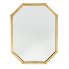 Vintage Midcentury Octagonal Brass Mirror