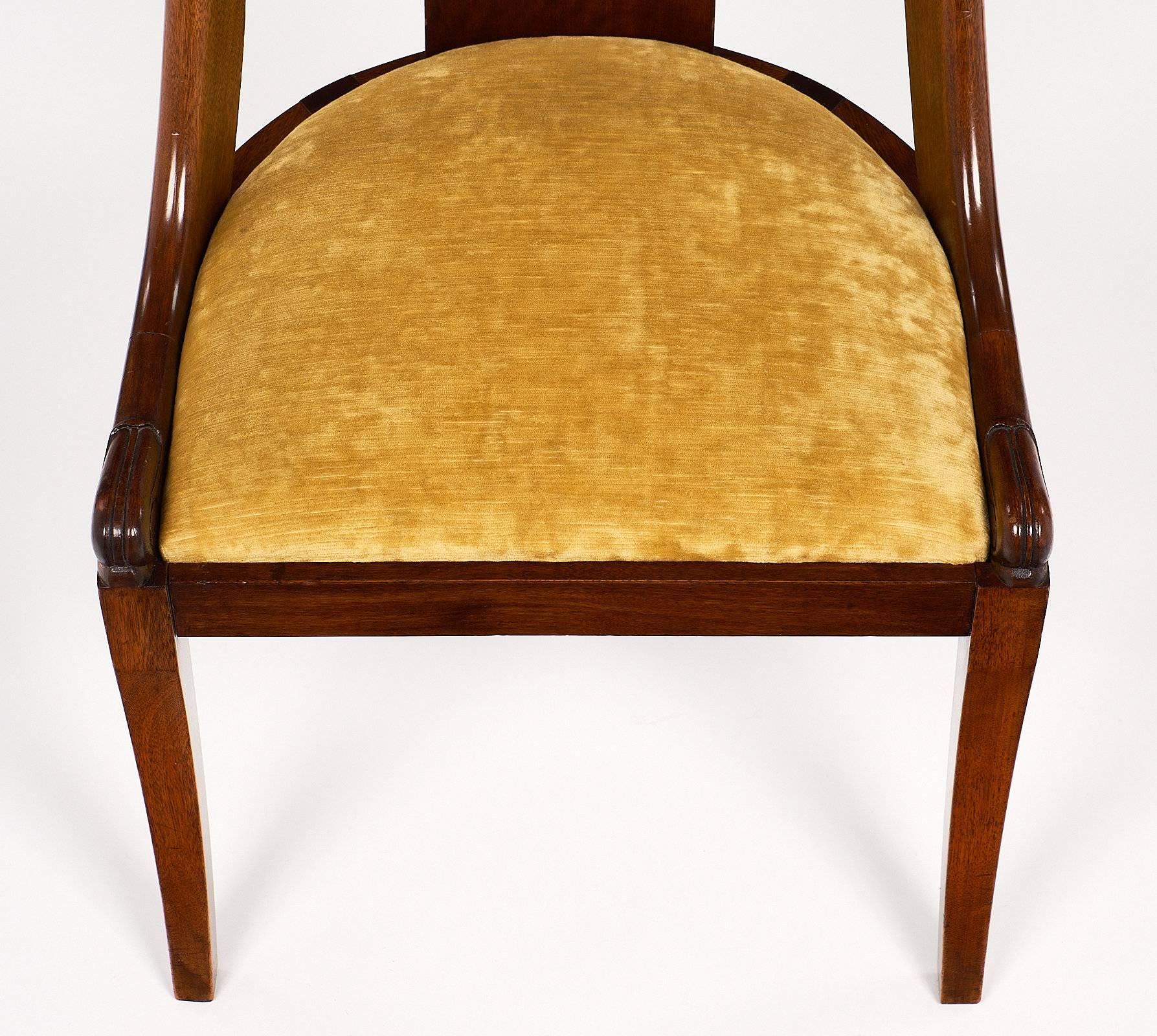 Mahogany French Empire Set of “Gondole” Chairs