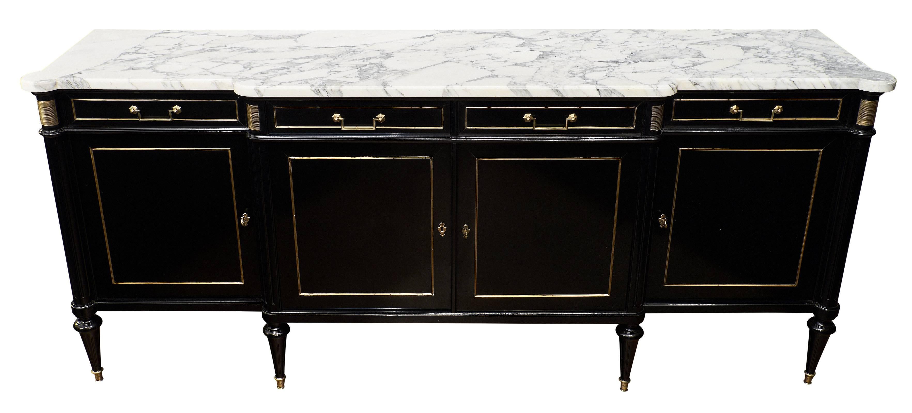 Louis XVI Style Antique French Grand Buffet In Excellent Condition In Austin, TX