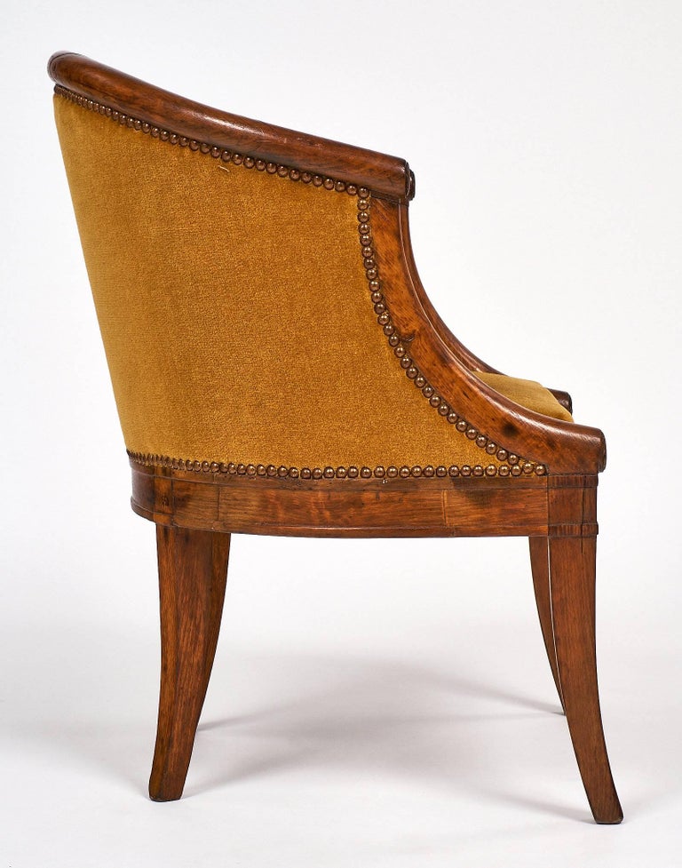 French Antique Empire Style Barrel Chairs at 1stDibs