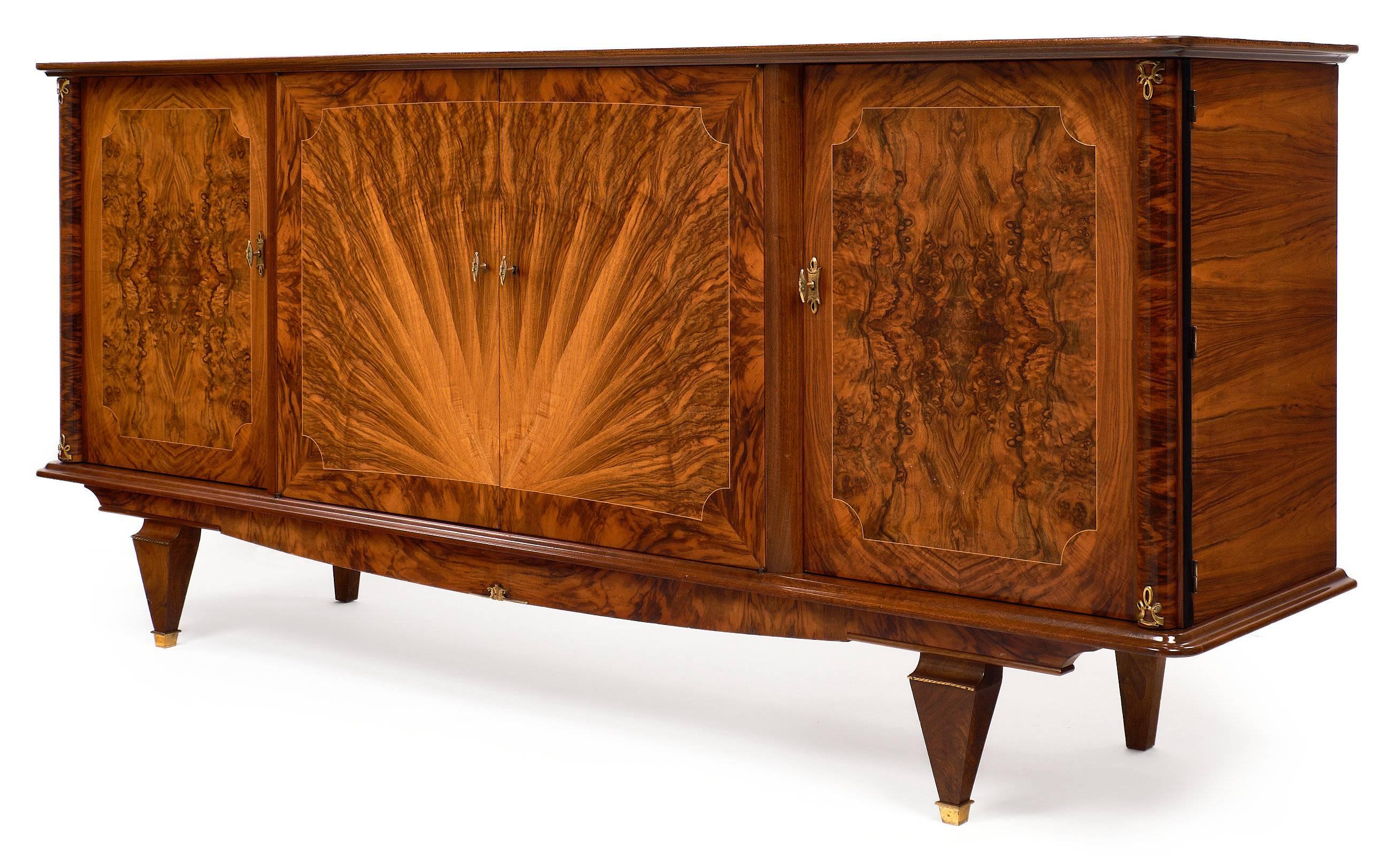 French Art Deco Period Burled Buffet