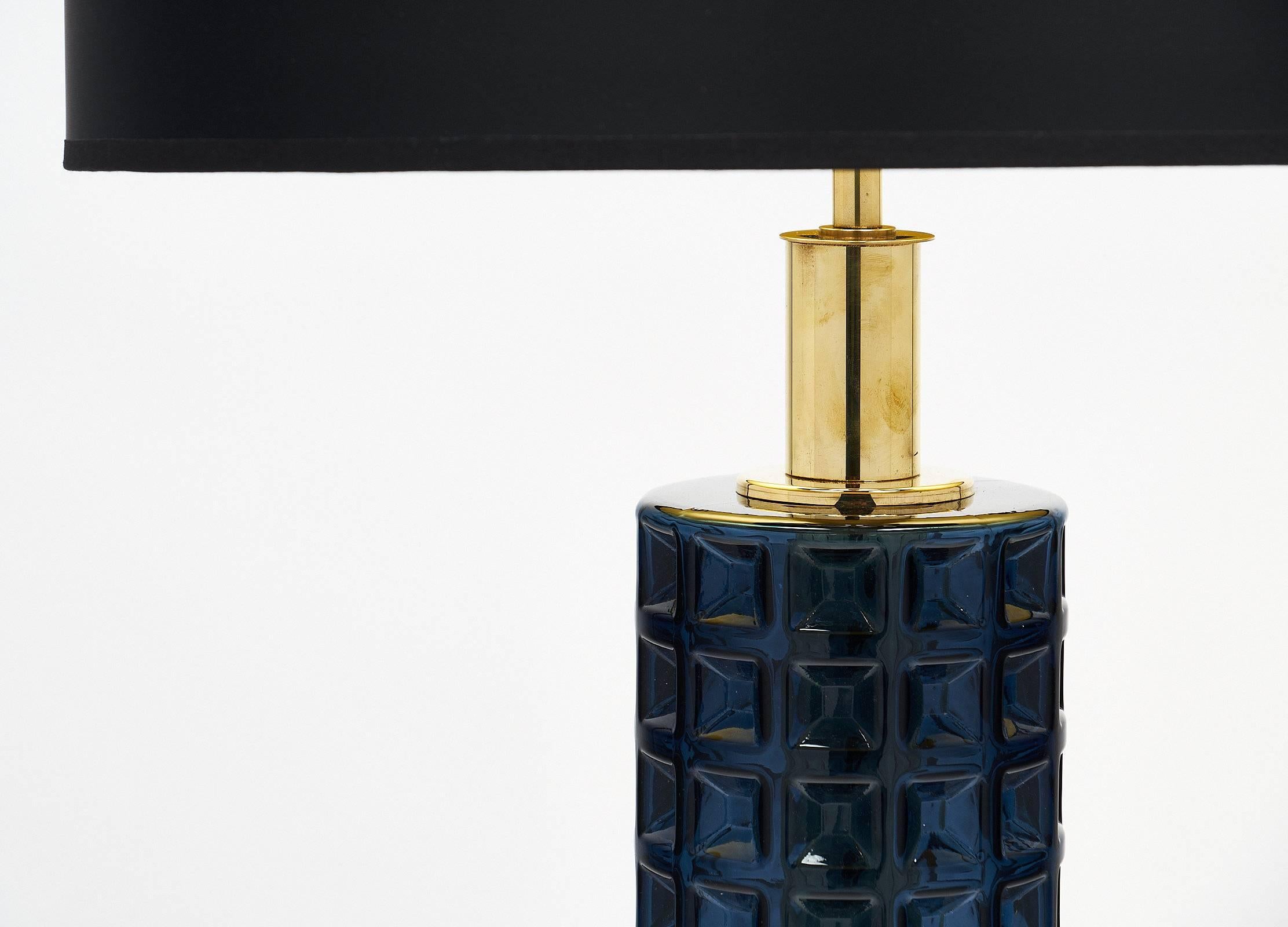 Contemporary Murano Glass Modernist Blue Lamps