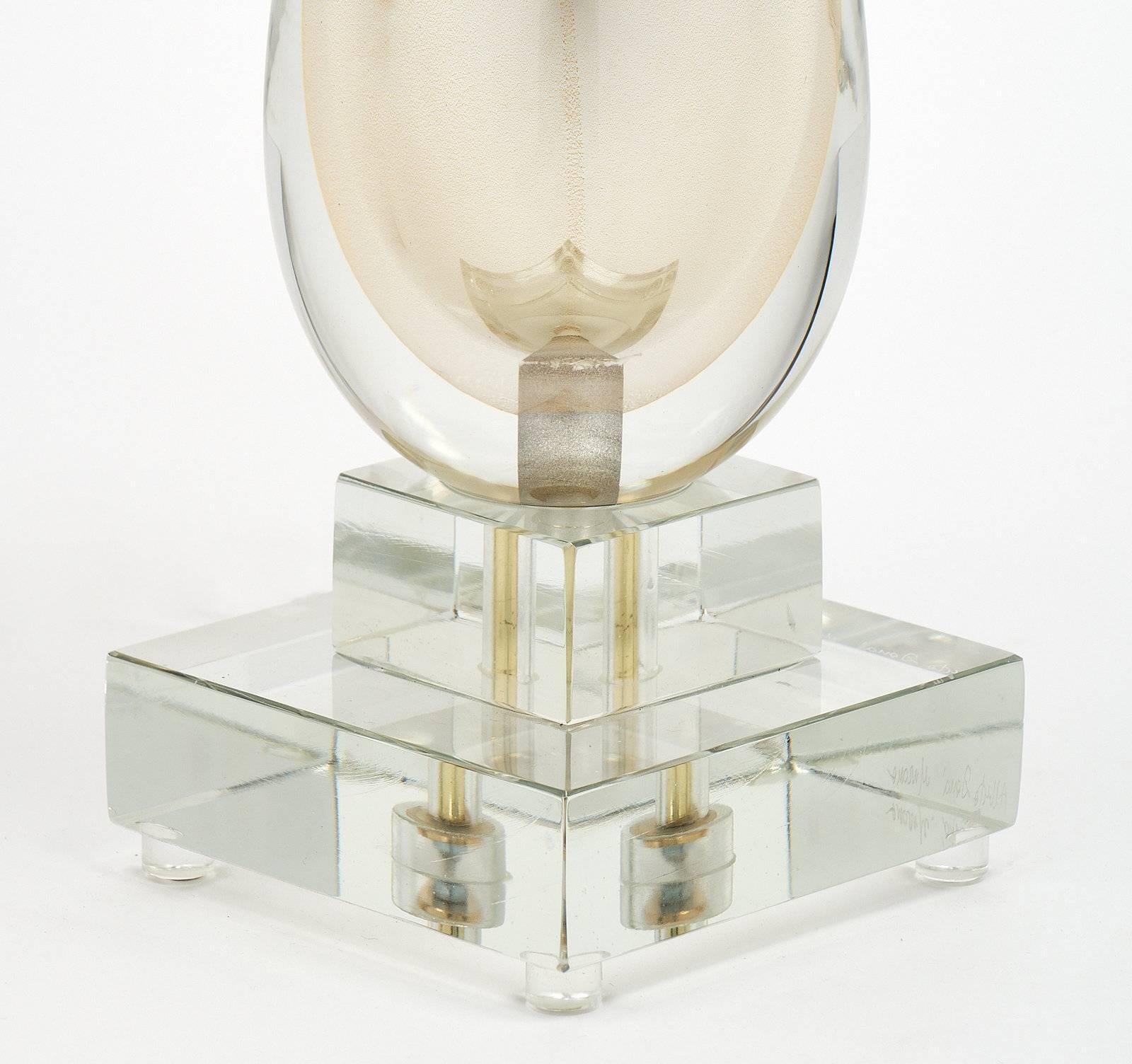 Murano Avventurina Glass Mirrored Lamps 1