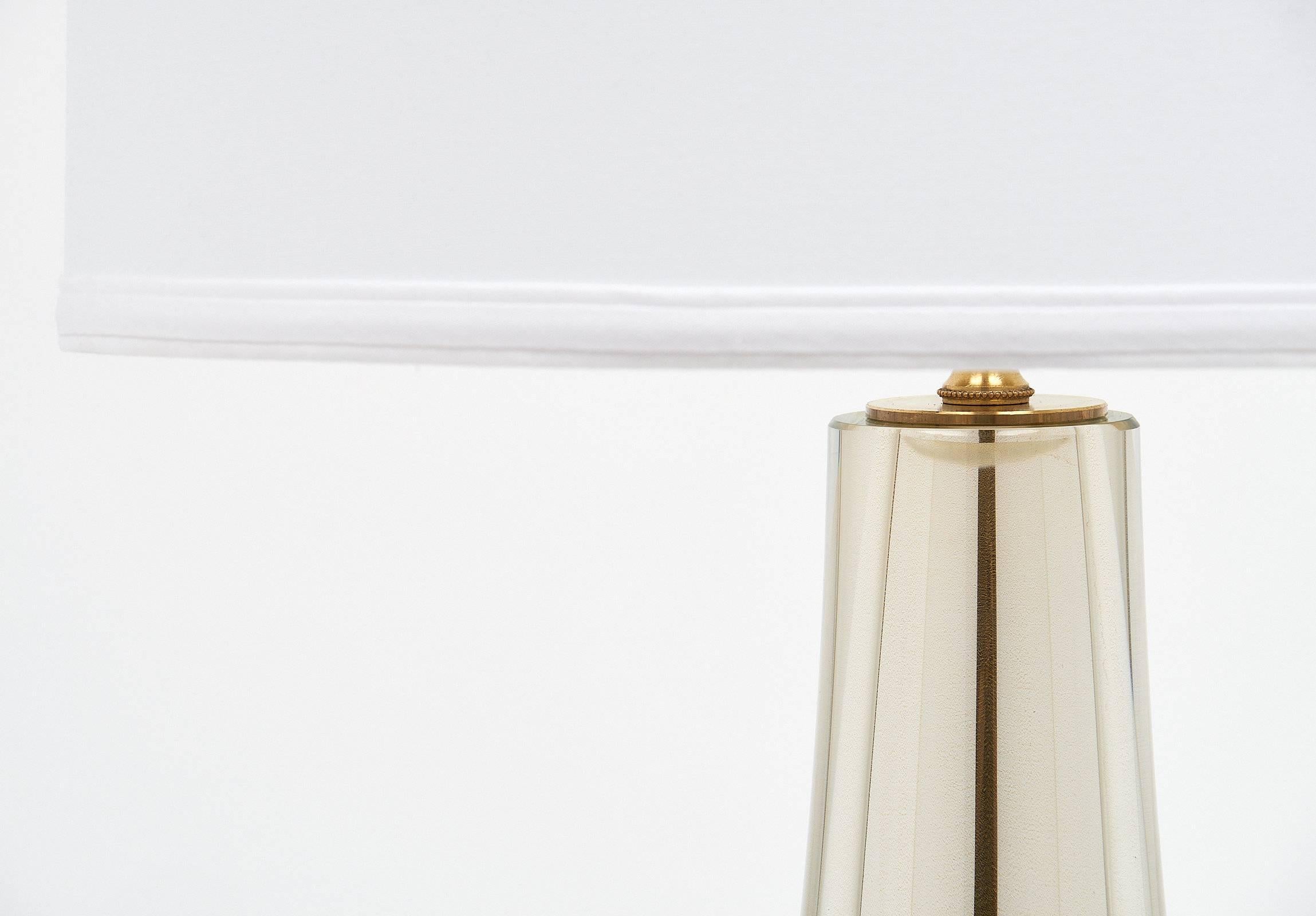 Mid-Century Modern Murano Avventurina Glass Mirrored Lamps