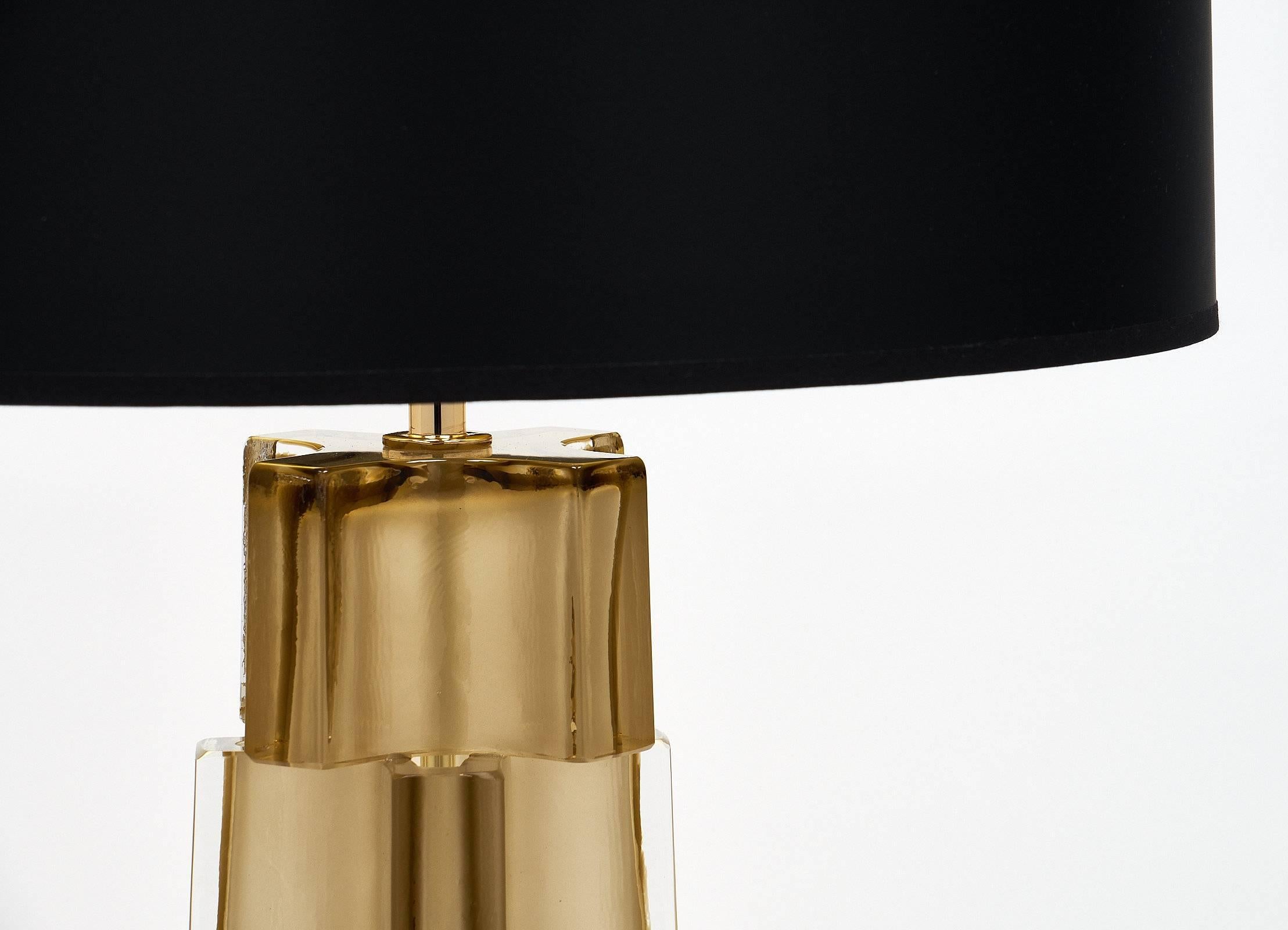 Italian Geometric Murano Glass Table Lamps For Sale