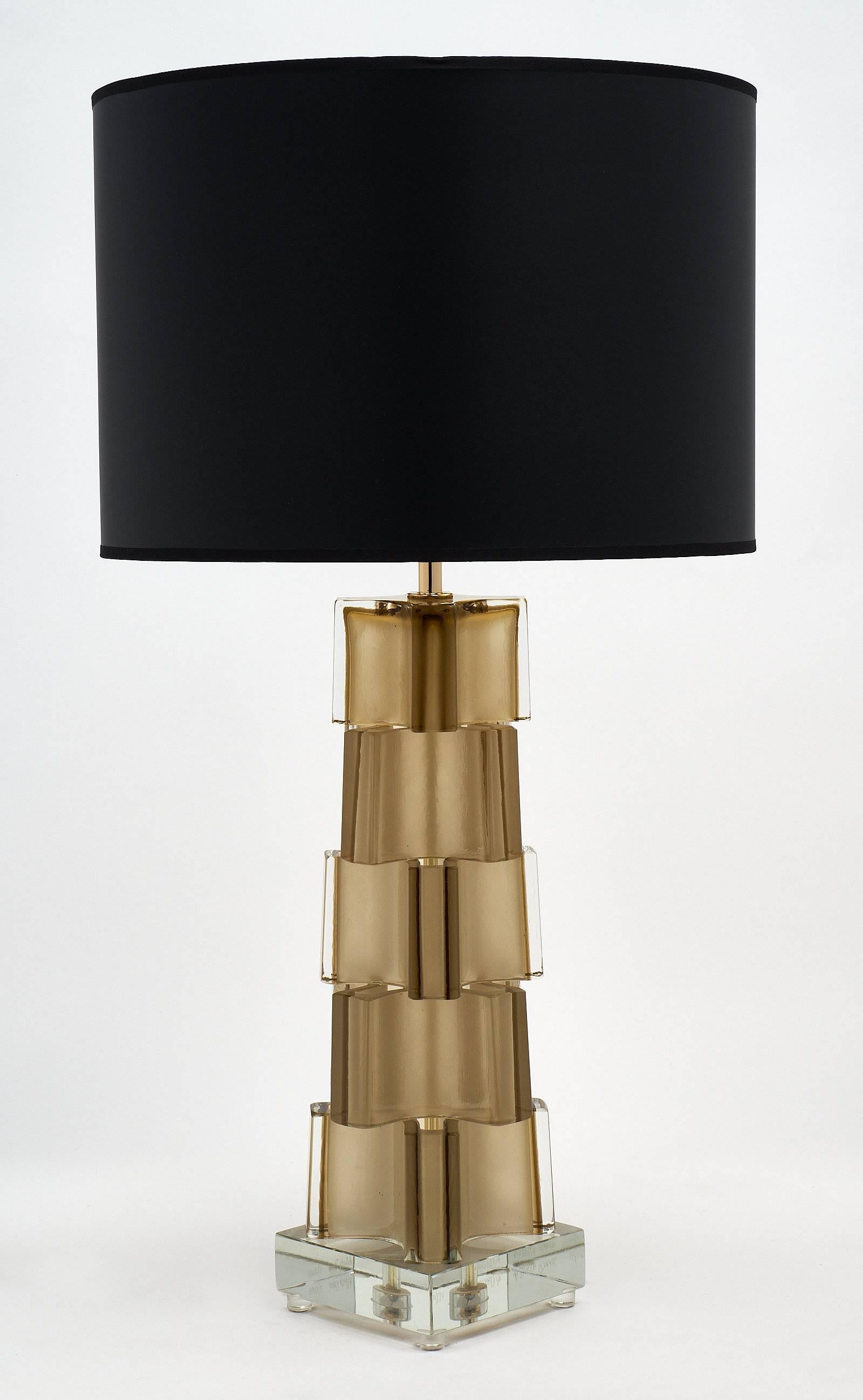 Modern Geometric Murano Glass Table Lamps For Sale