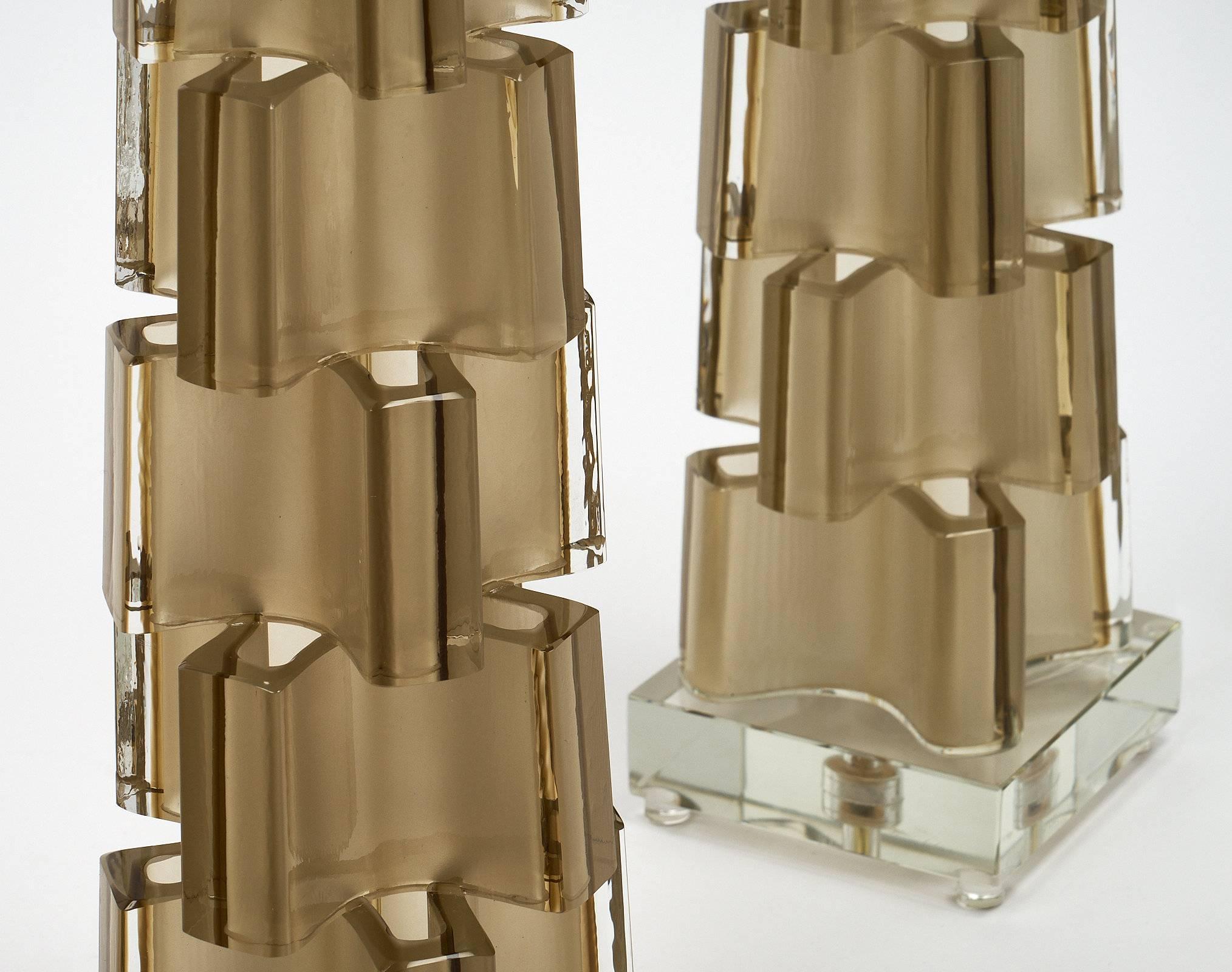Lampes de table en verre de Murano géométriques en vente 1