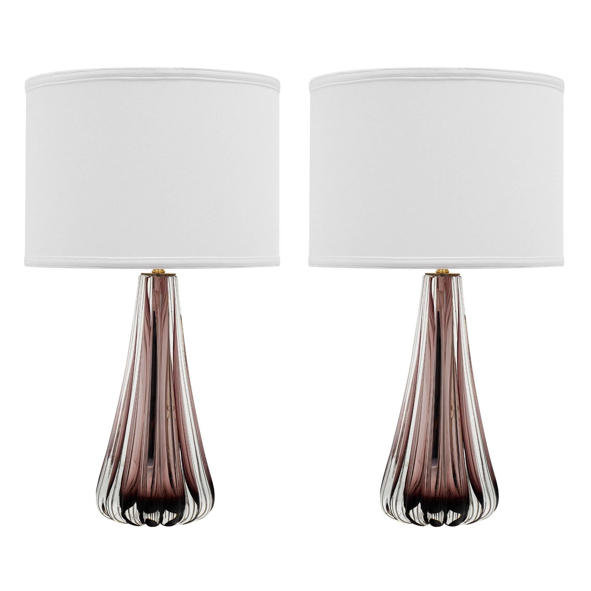 Murano Glass Amethyst Lamps