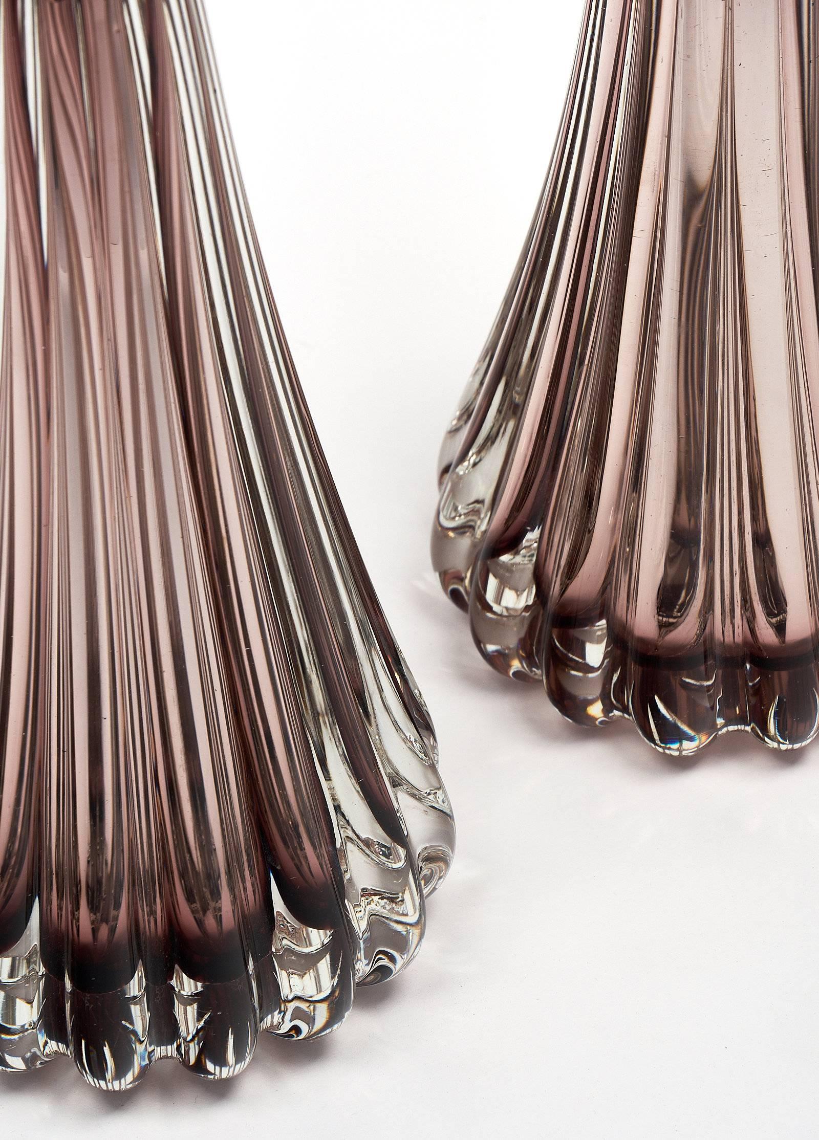 Italian Murano Glass Amethyst Lamps For Sale
