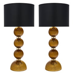 Murano Glass Gold Leaf “Pulegoso” Lamps