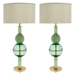 Modernist Murano Glass “Mint” Lamps