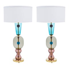 Murano Glass Lamps in the Style of Ettore Sottsass