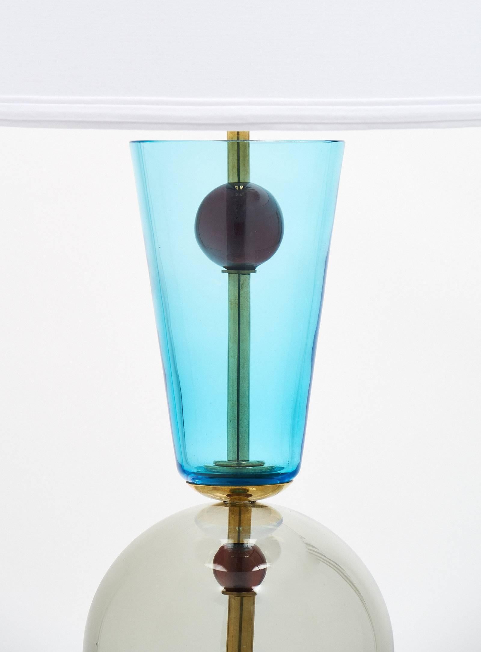 Italian Murano Glass Lamps in the Style of Ettore Sottsass