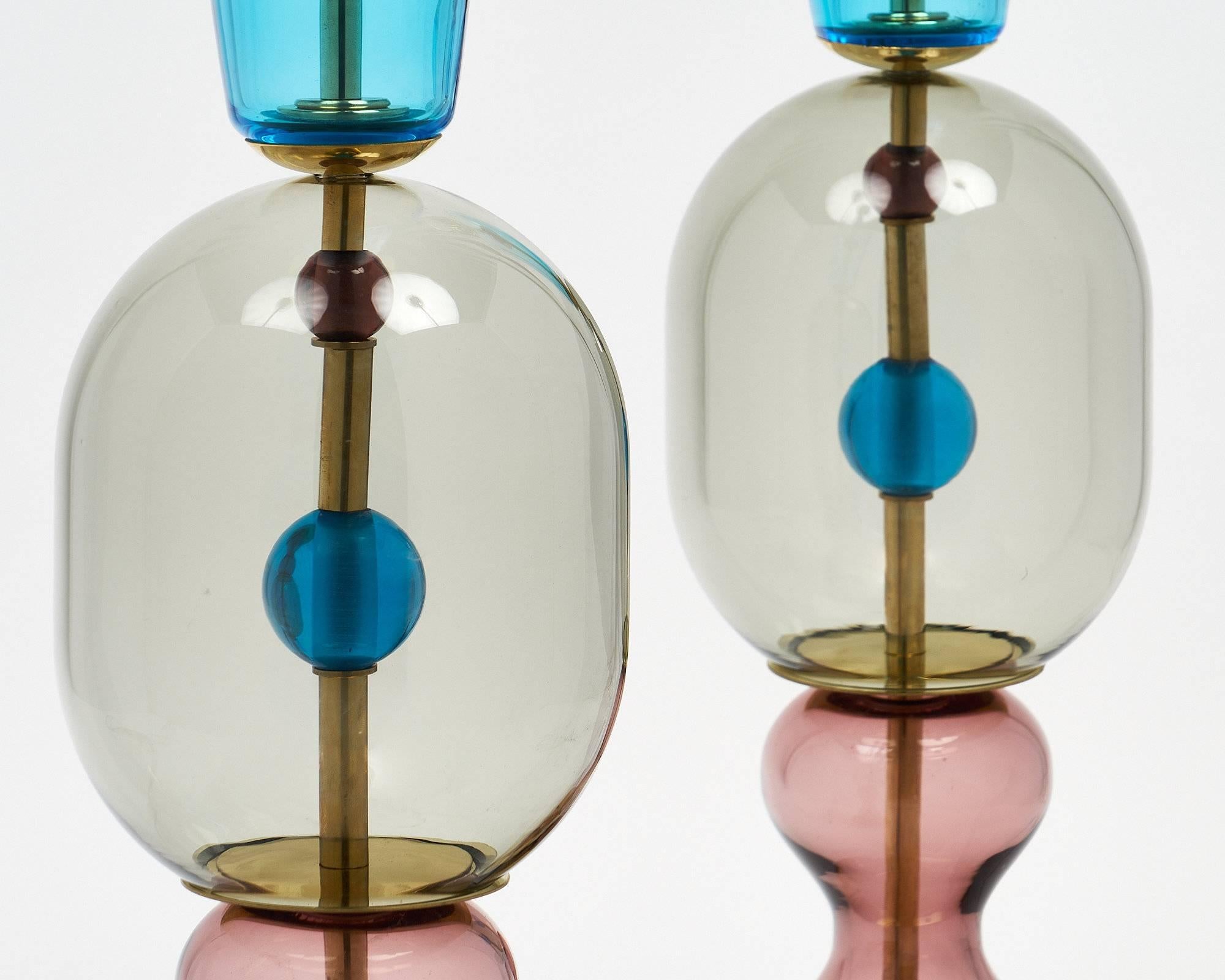 Contemporary Murano Glass Lamps in the Style of Ettore Sottsass
