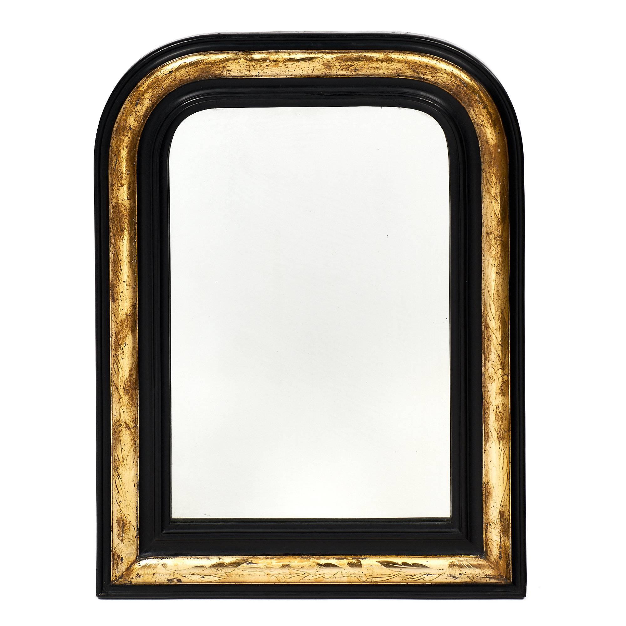 Black and Gold Napoleon III Period Mirror