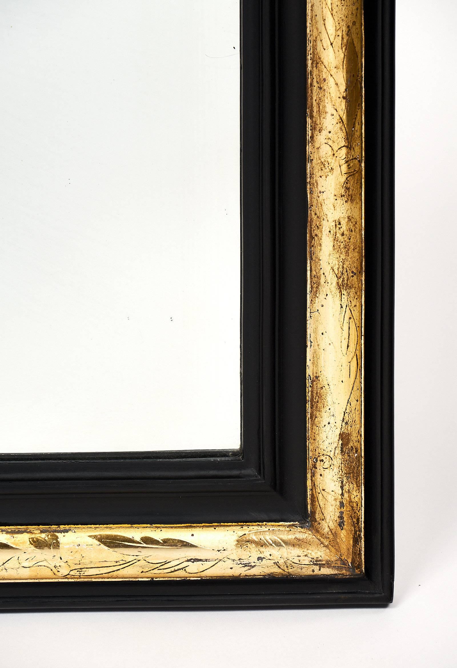 Black and Gold Napoleon III Period Mirror 4