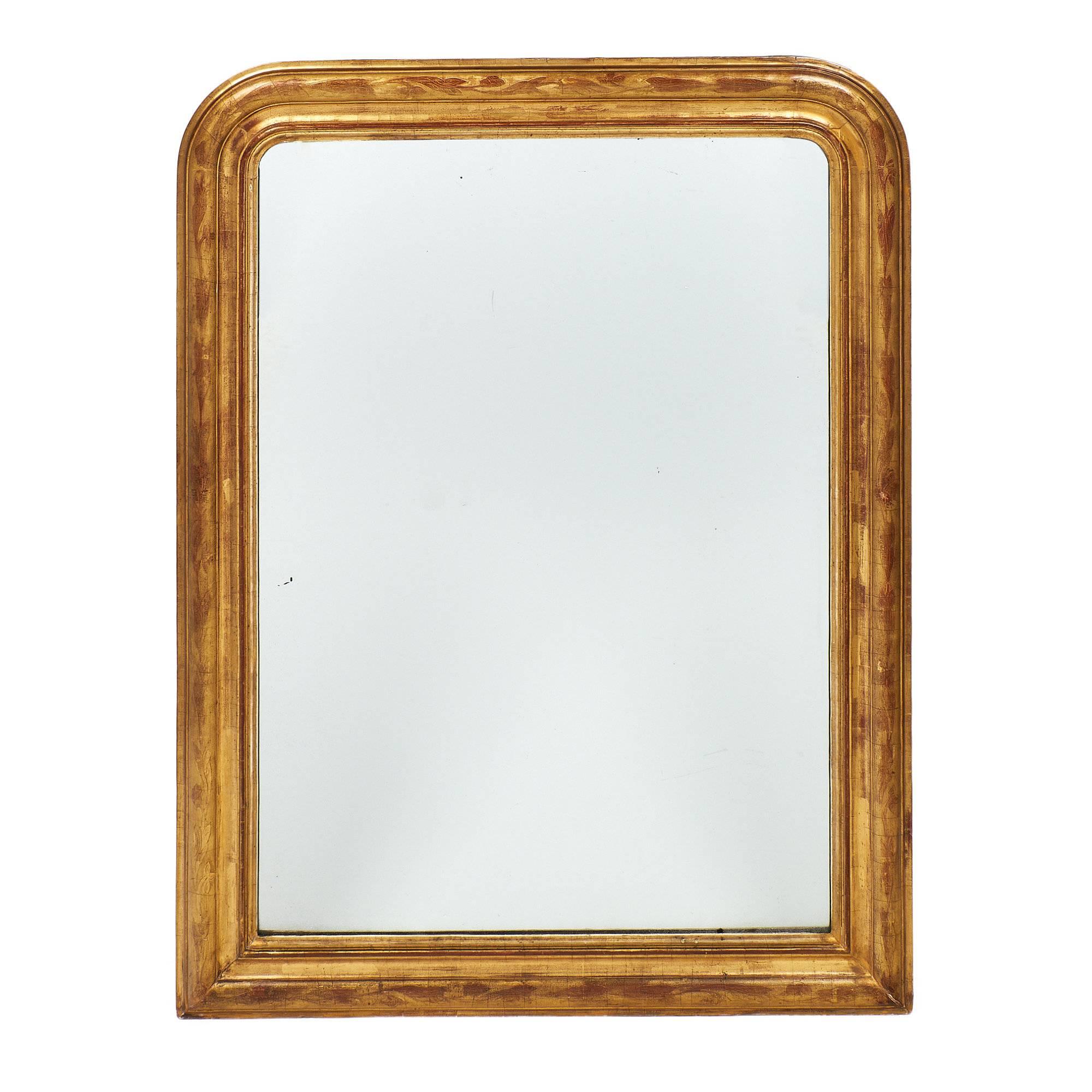 Antique Gold-Leaf Louis Philippe Mirror