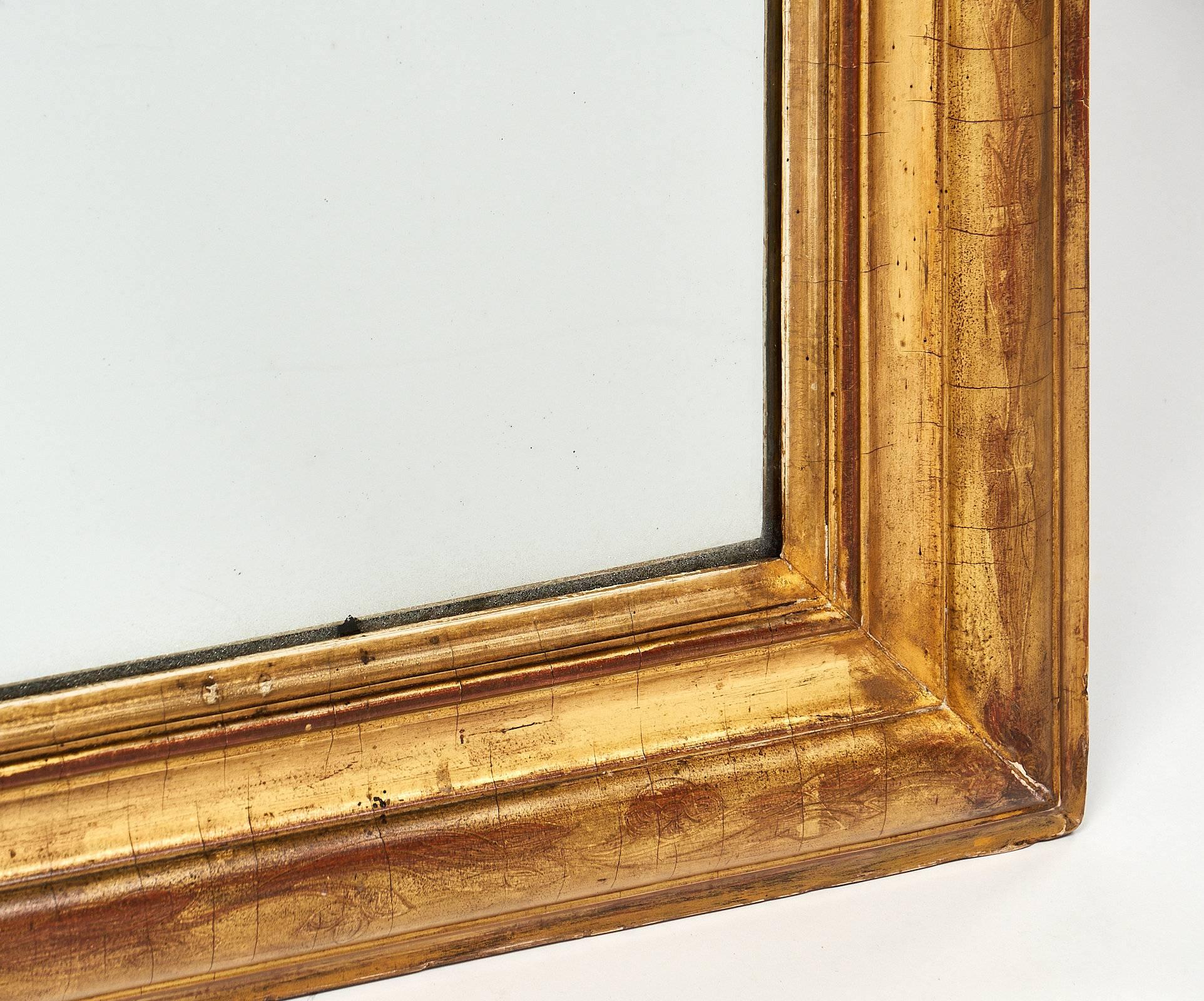Antique Gold-Leaf Louis Philippe Mirror 4